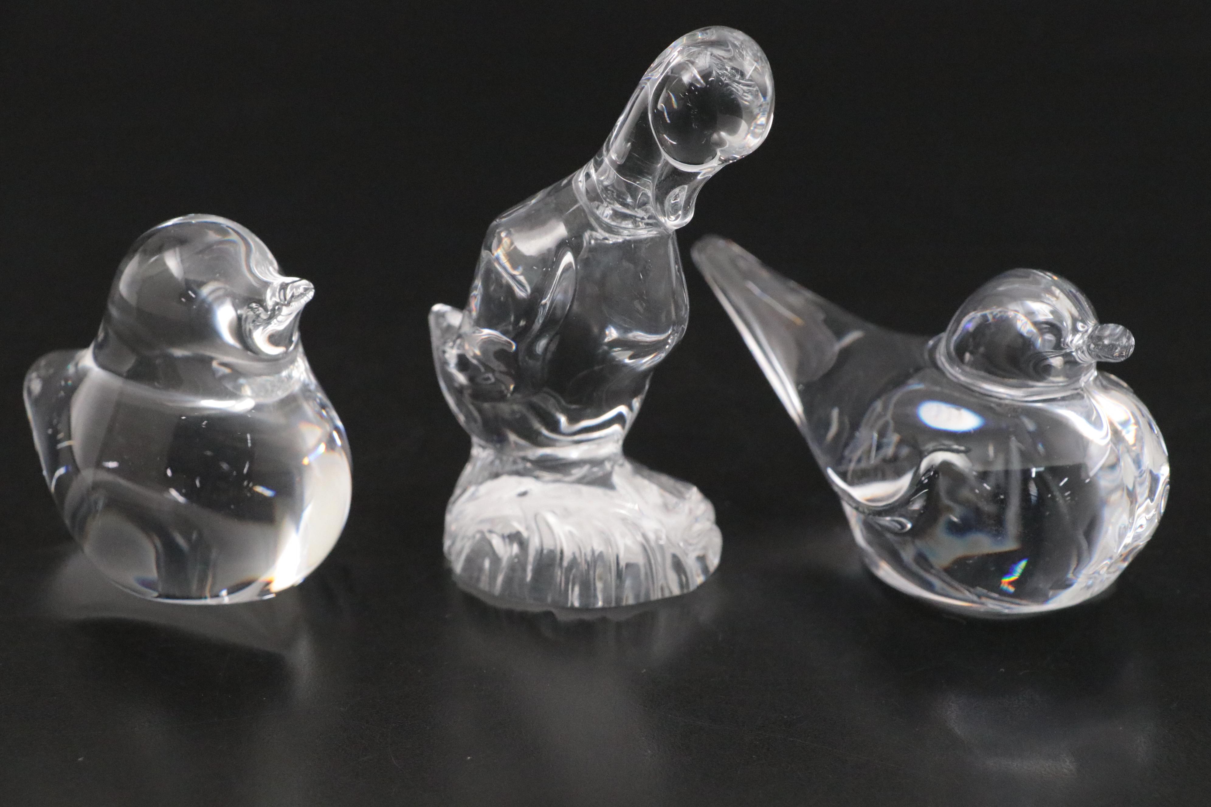 Daum French Crystal Bird Figurines