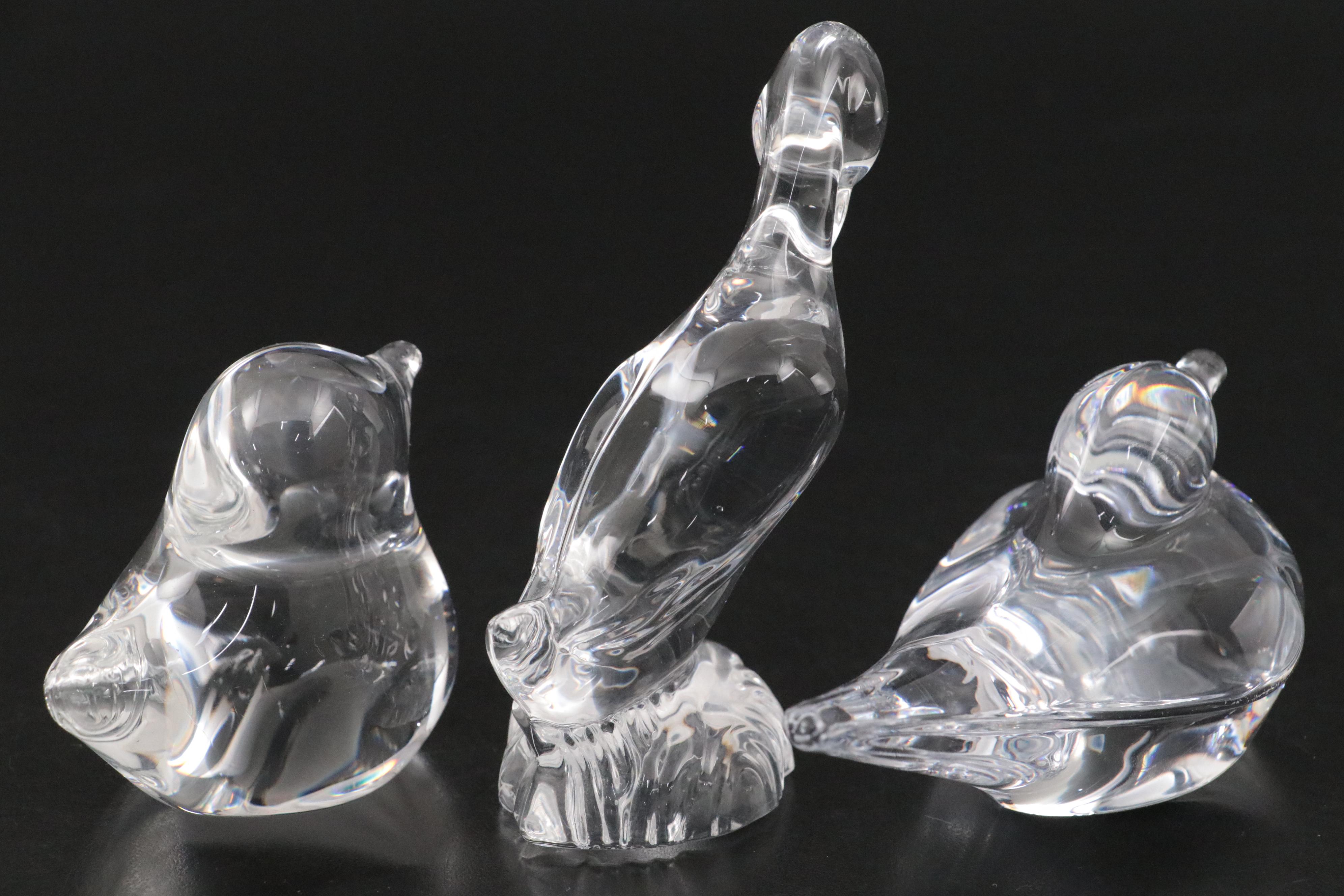 Daum French Crystal Bird Figurines