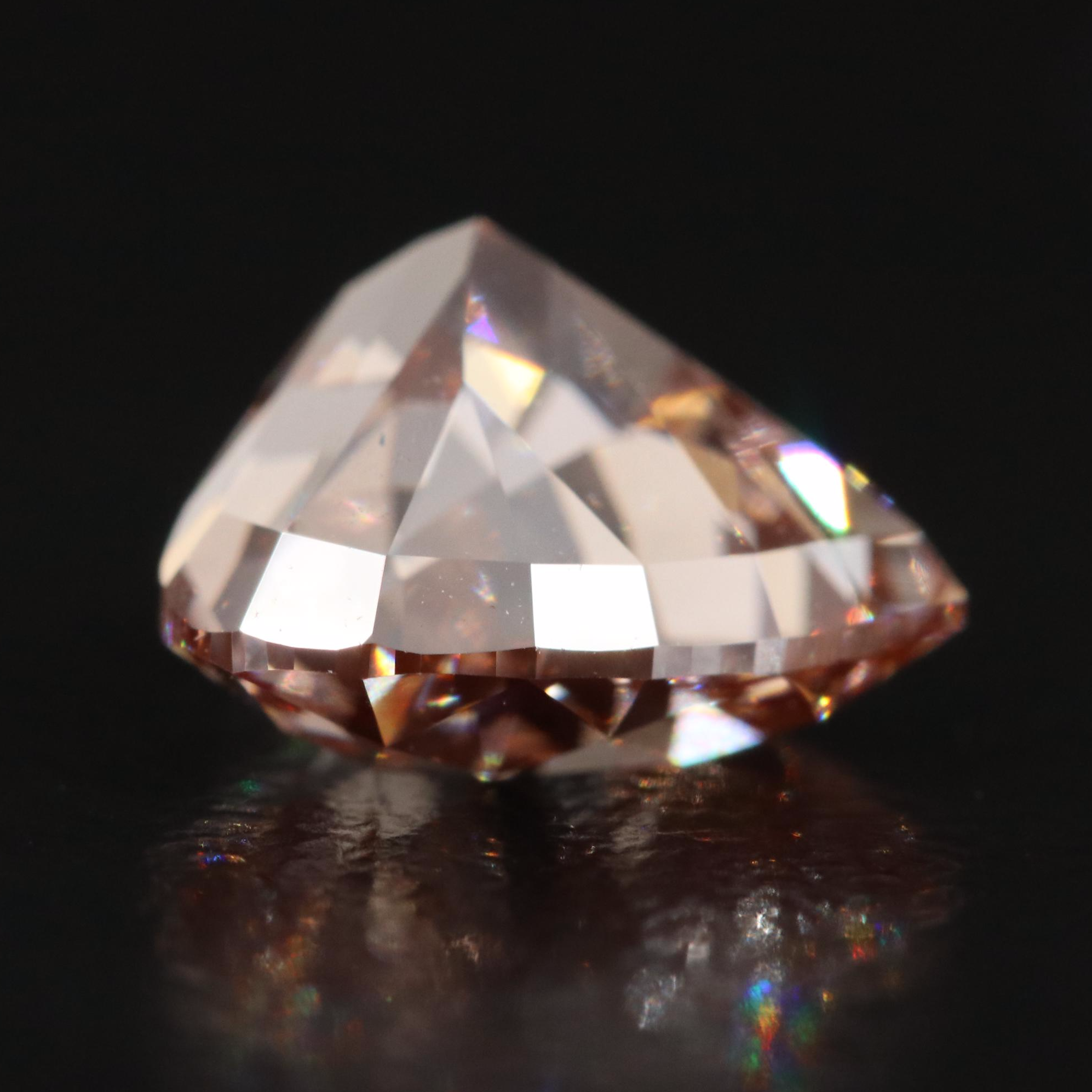 Loose 2.51 CT Fancy Orangy Pink Diamond