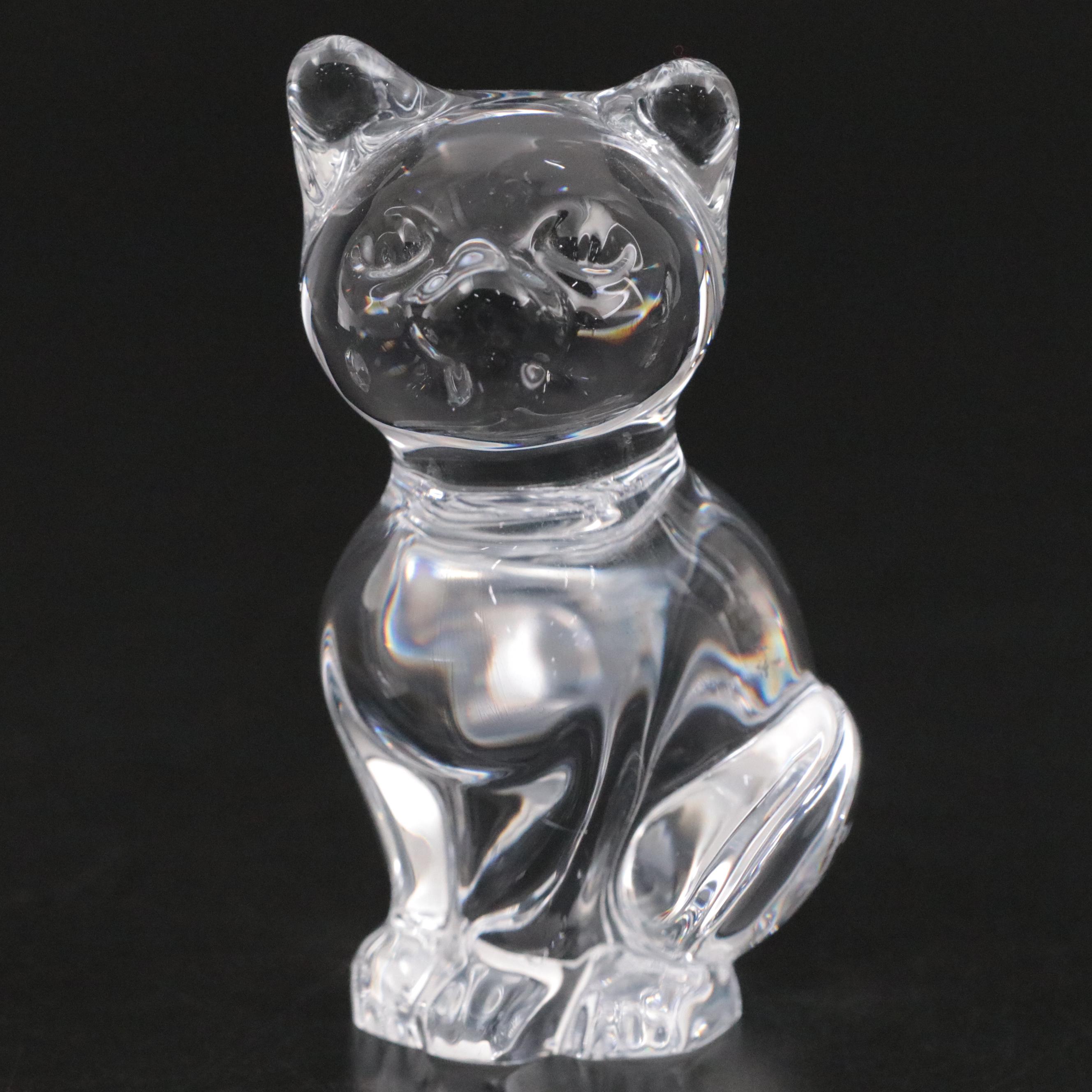 Daum French Crystal Rabbit, Cat and Dog Figurines