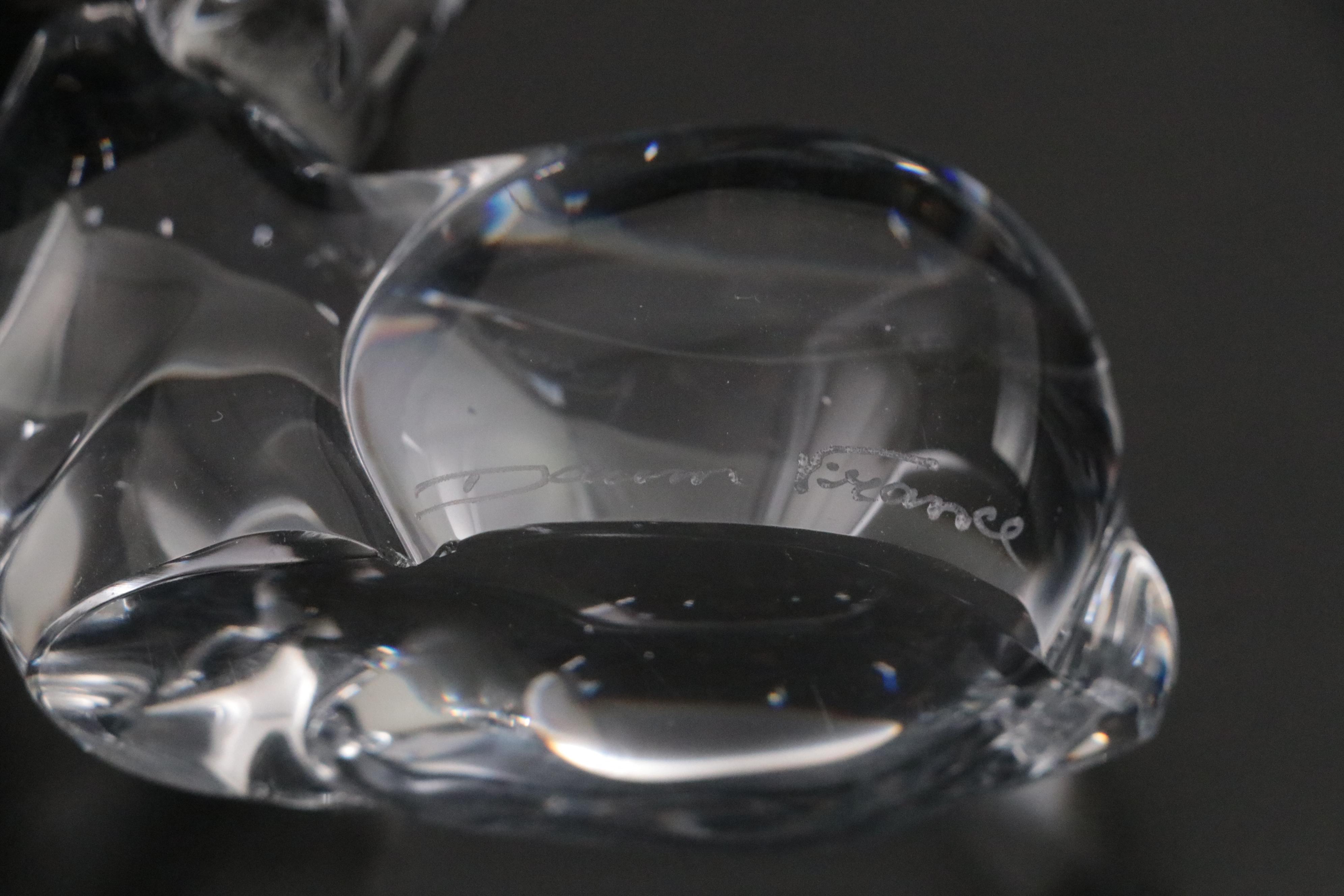 Daum French Crystal Rabbit, Cat and Dog Figurines