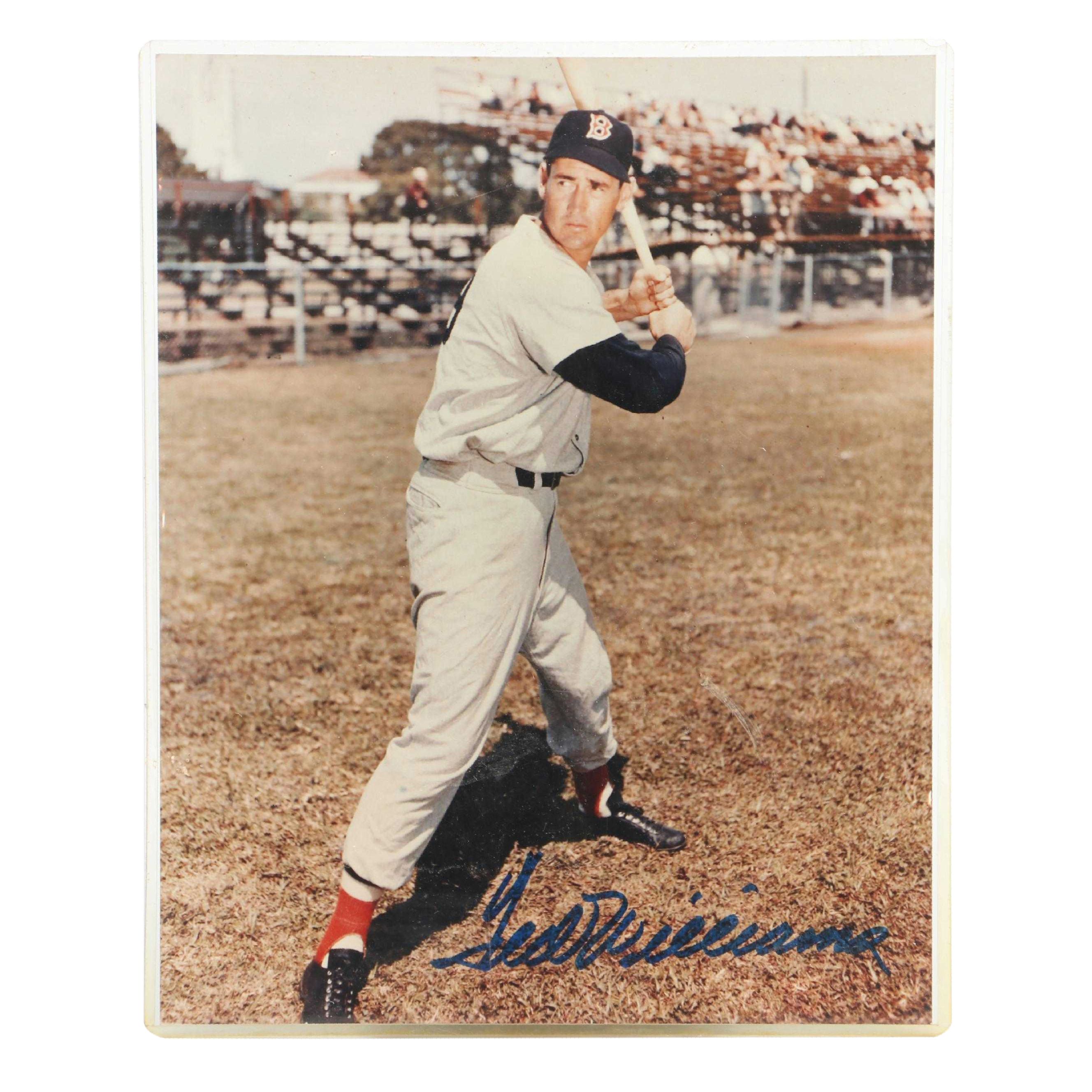 Ted Williams Signed Boston Red Sox Baseball Print