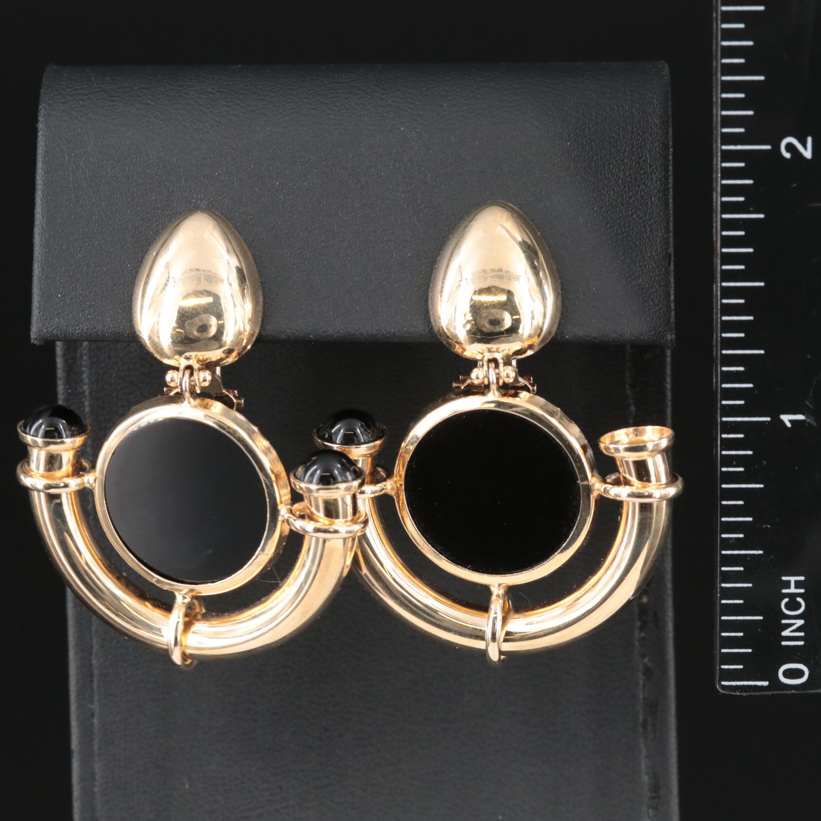 14K Black Onyx Earrings