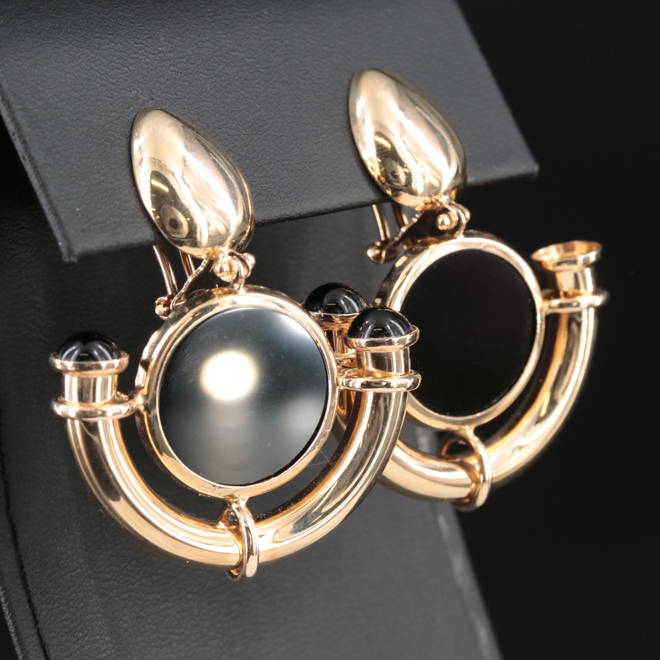 14K Black Onyx Earrings