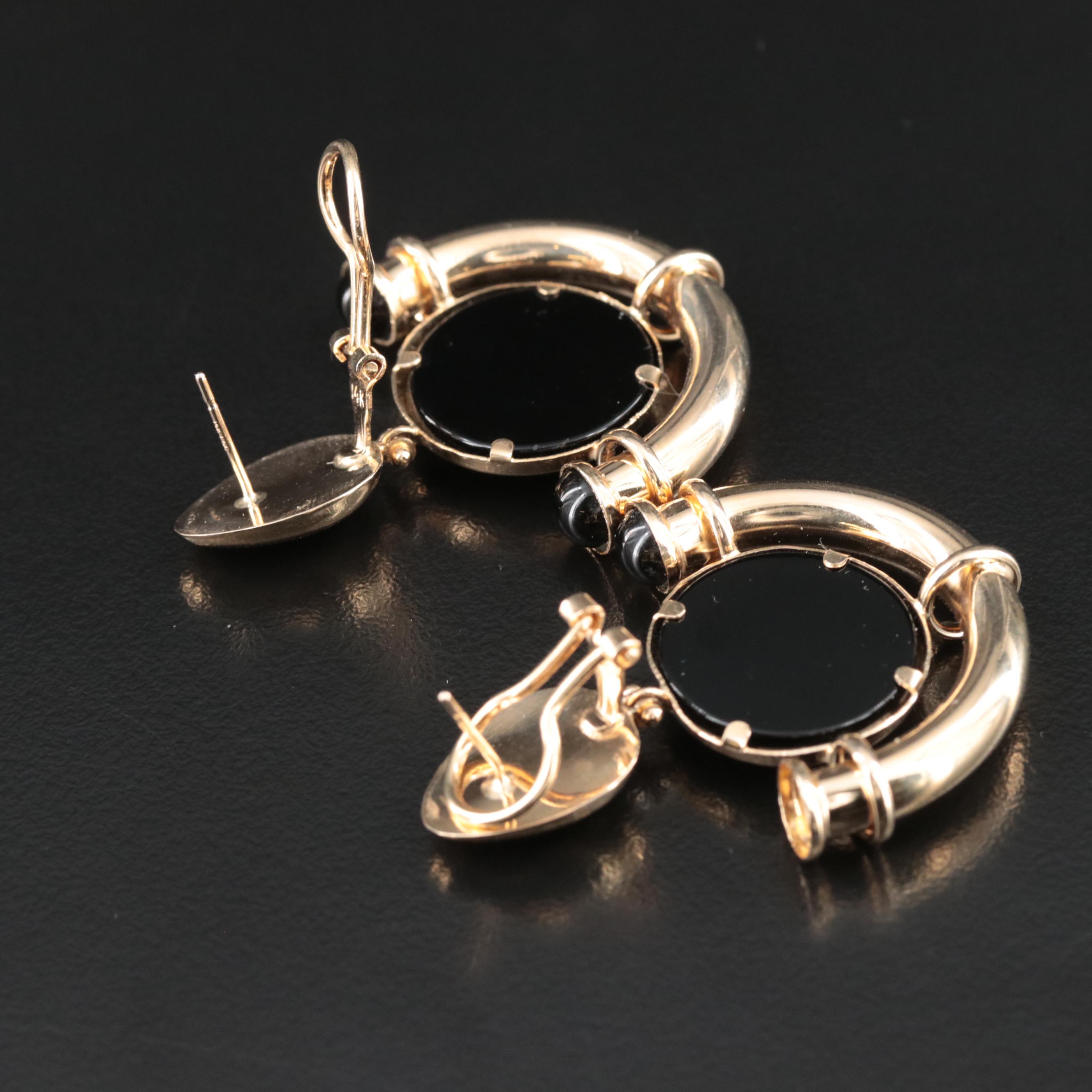 14K Black Onyx Earrings