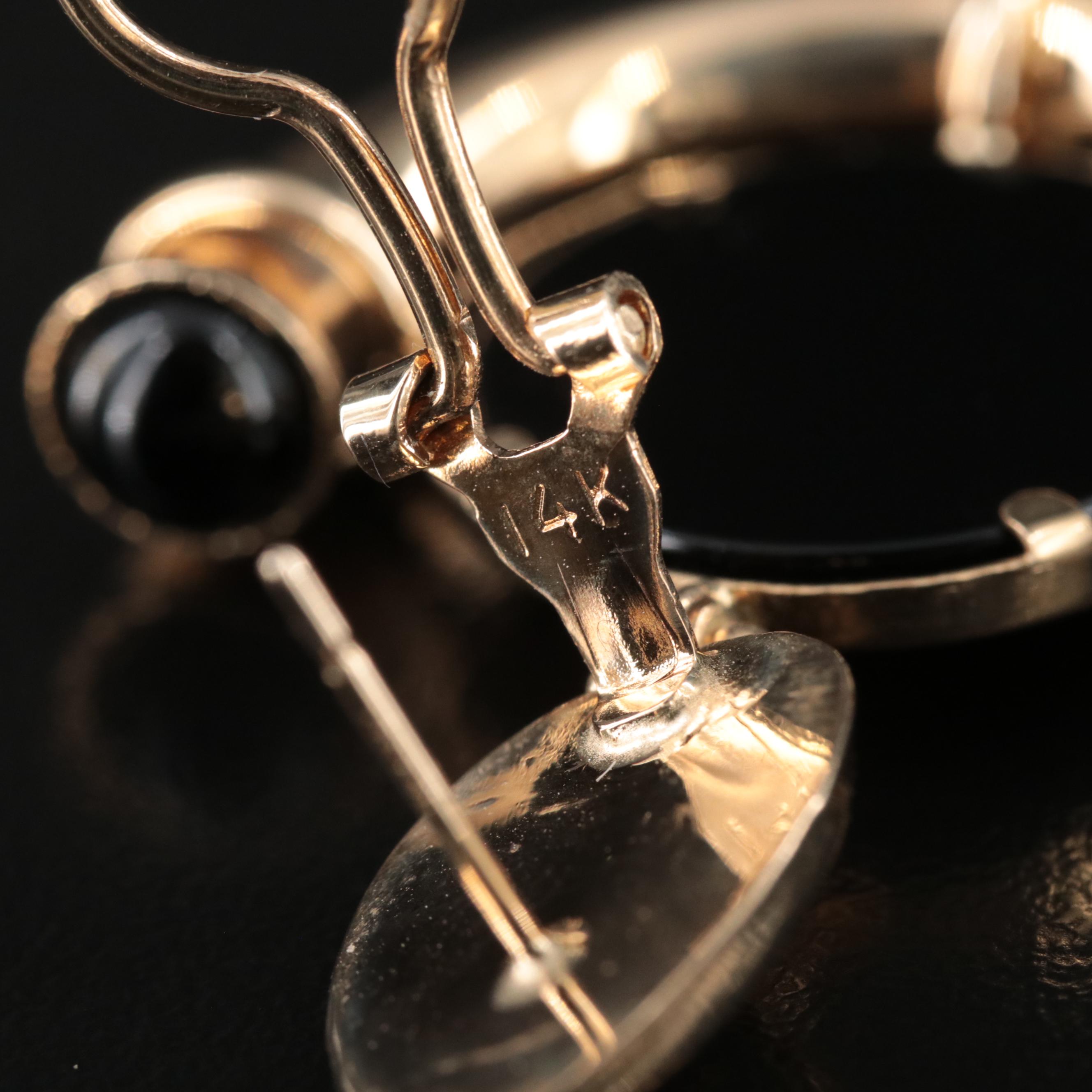 14K Black Onyx Earrings