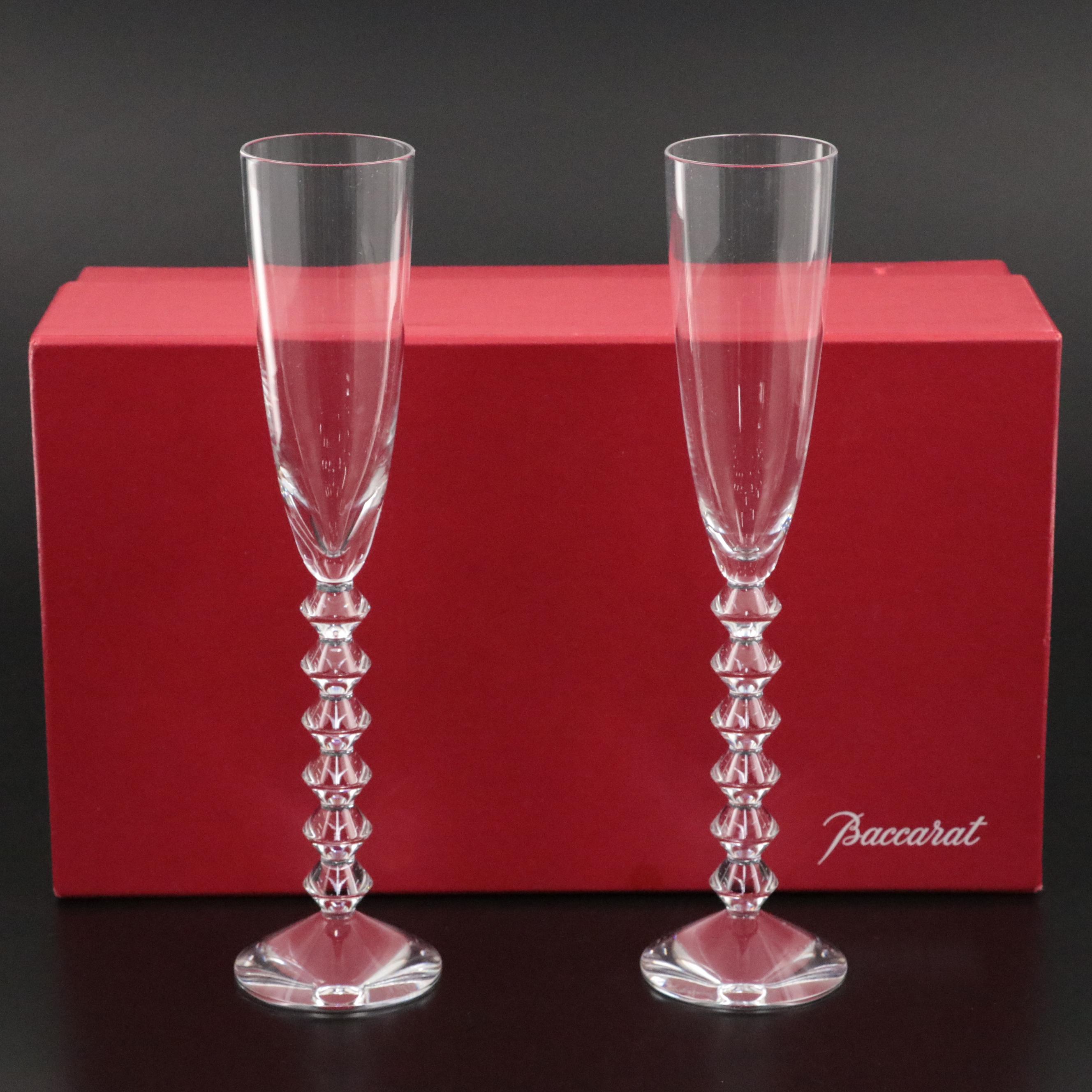Baccarat "Vega" Crystal Champagne Flutes