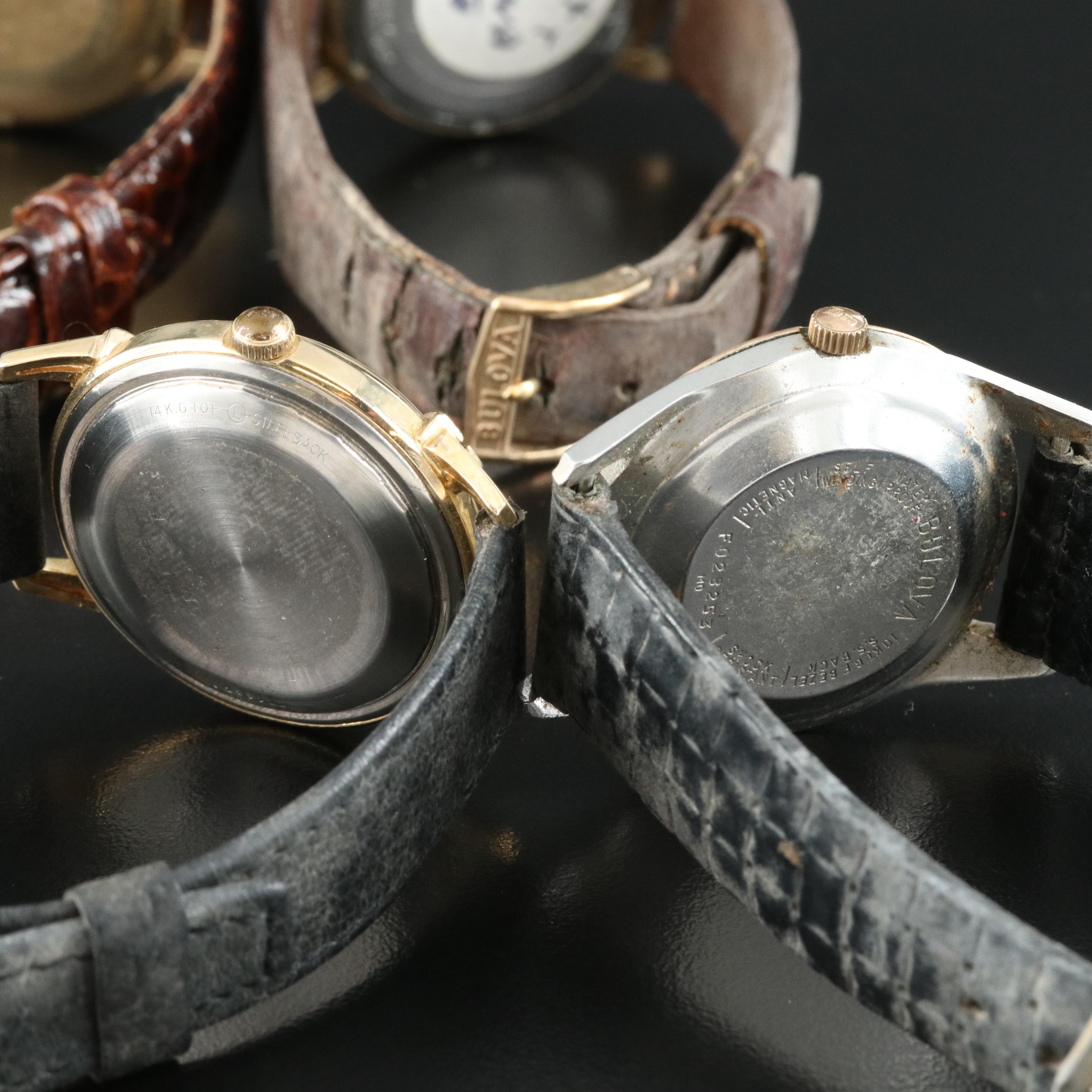 Four Gold, Gold-Filled, Gold-Plated Vintage Automatic Watches