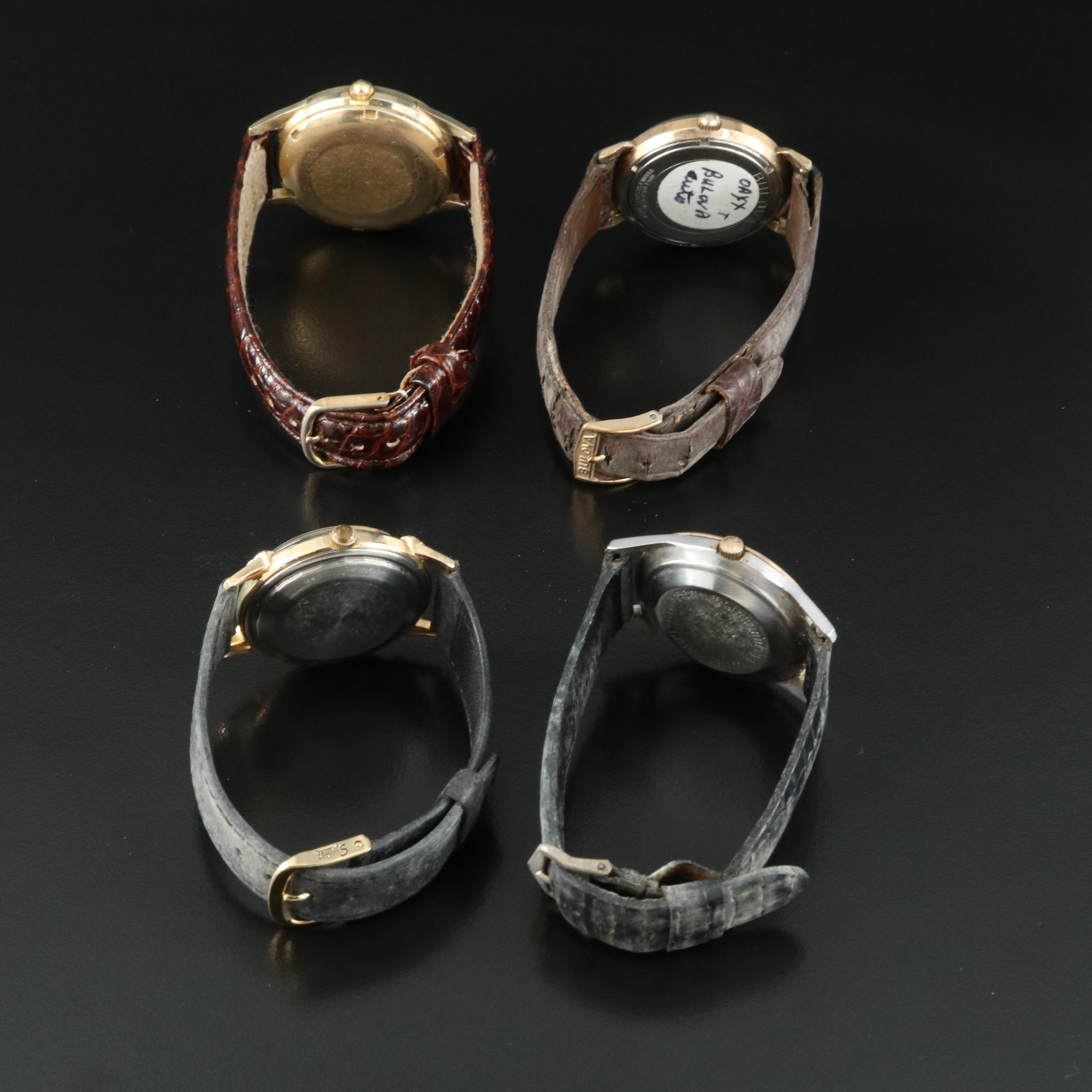 Four Gold, Gold-Filled, Gold-Plated Vintage Automatic Watches