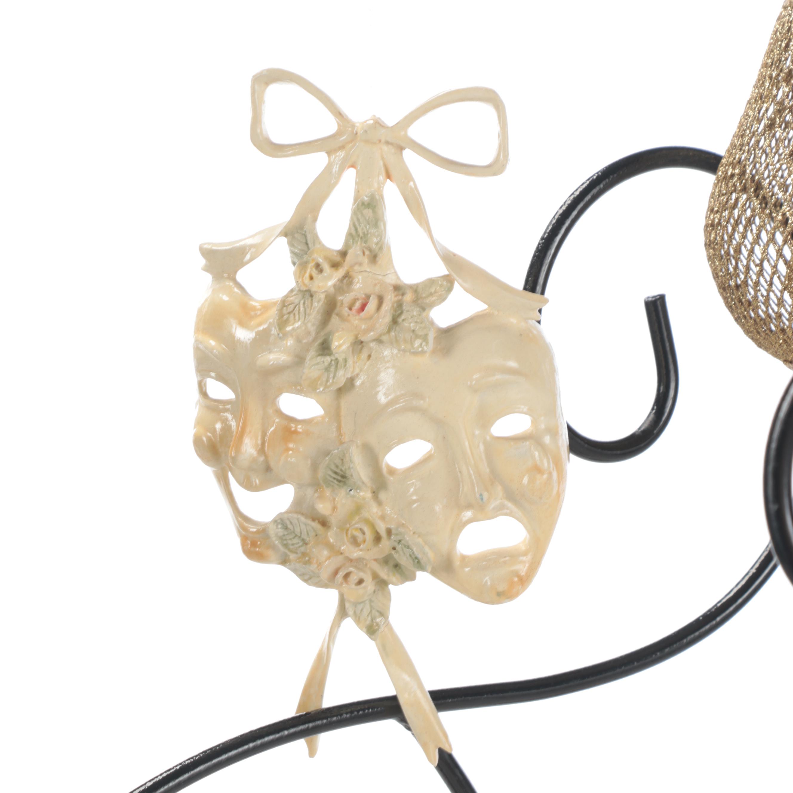 Black Metal Wire Christmas Tree with Ornaments