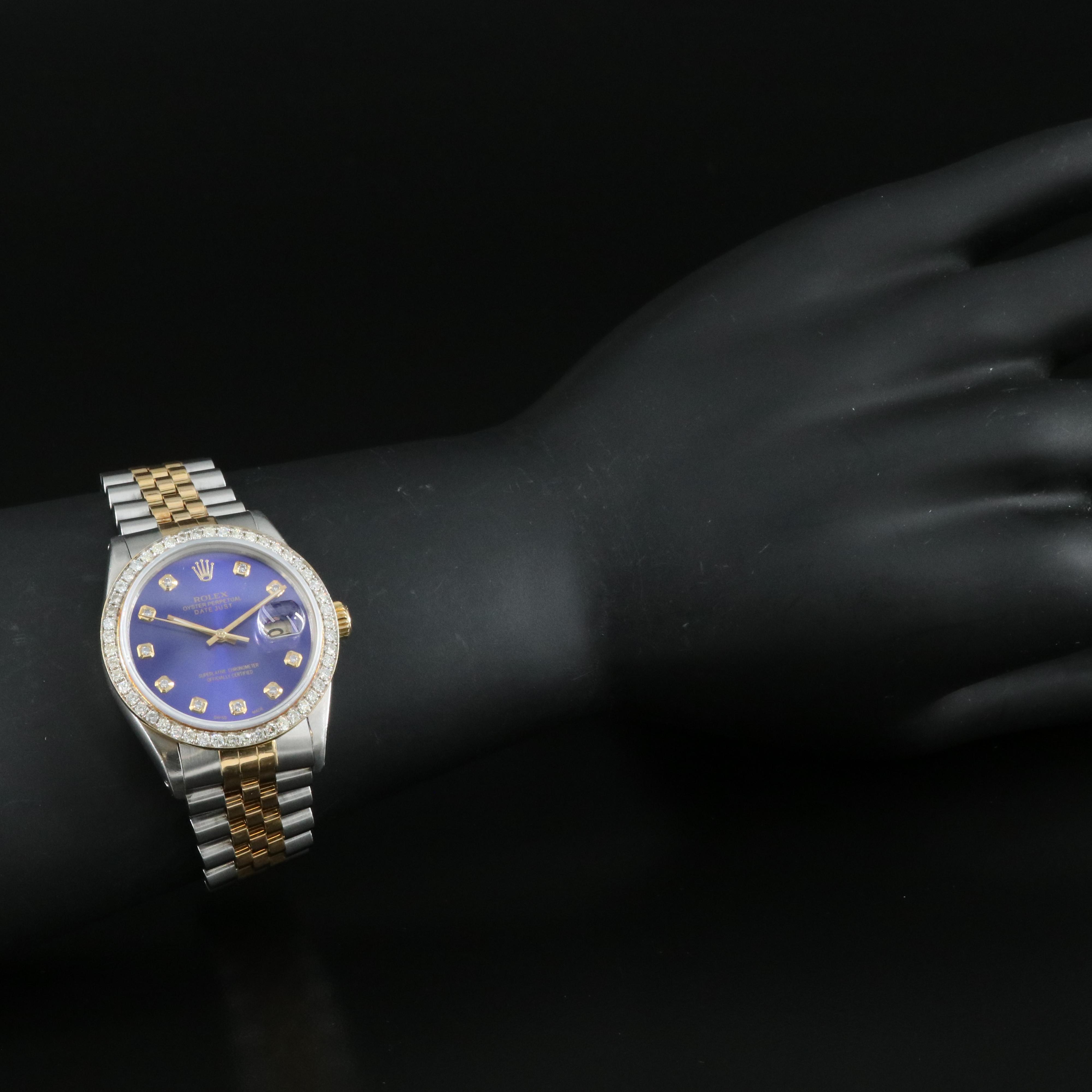 1984 Rolex Custom 1.59 CTW Diamond Dial and Bezel Datejust Watch