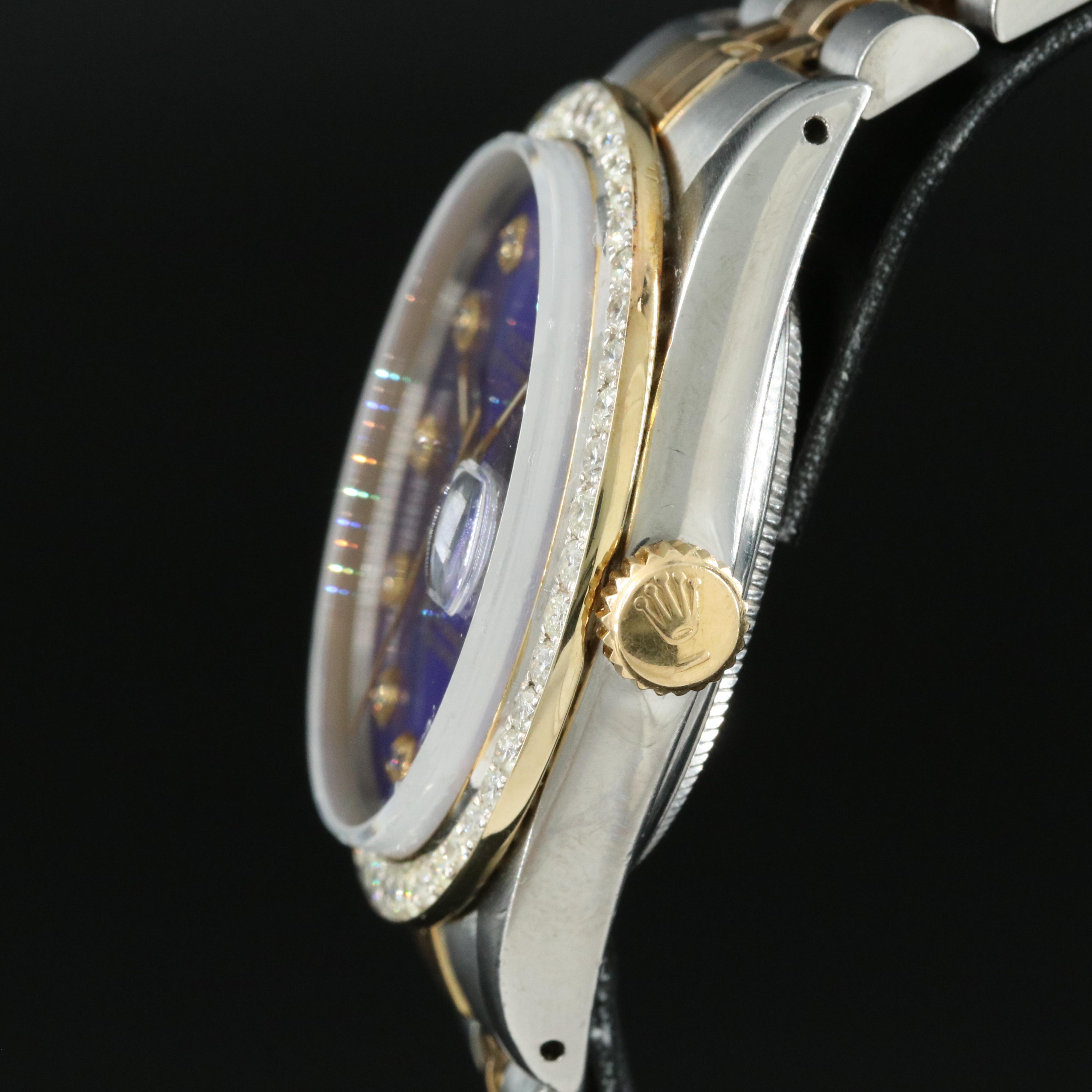 1984 Rolex Custom 1.59 CTW Diamond Dial and Bezel Datejust Watch