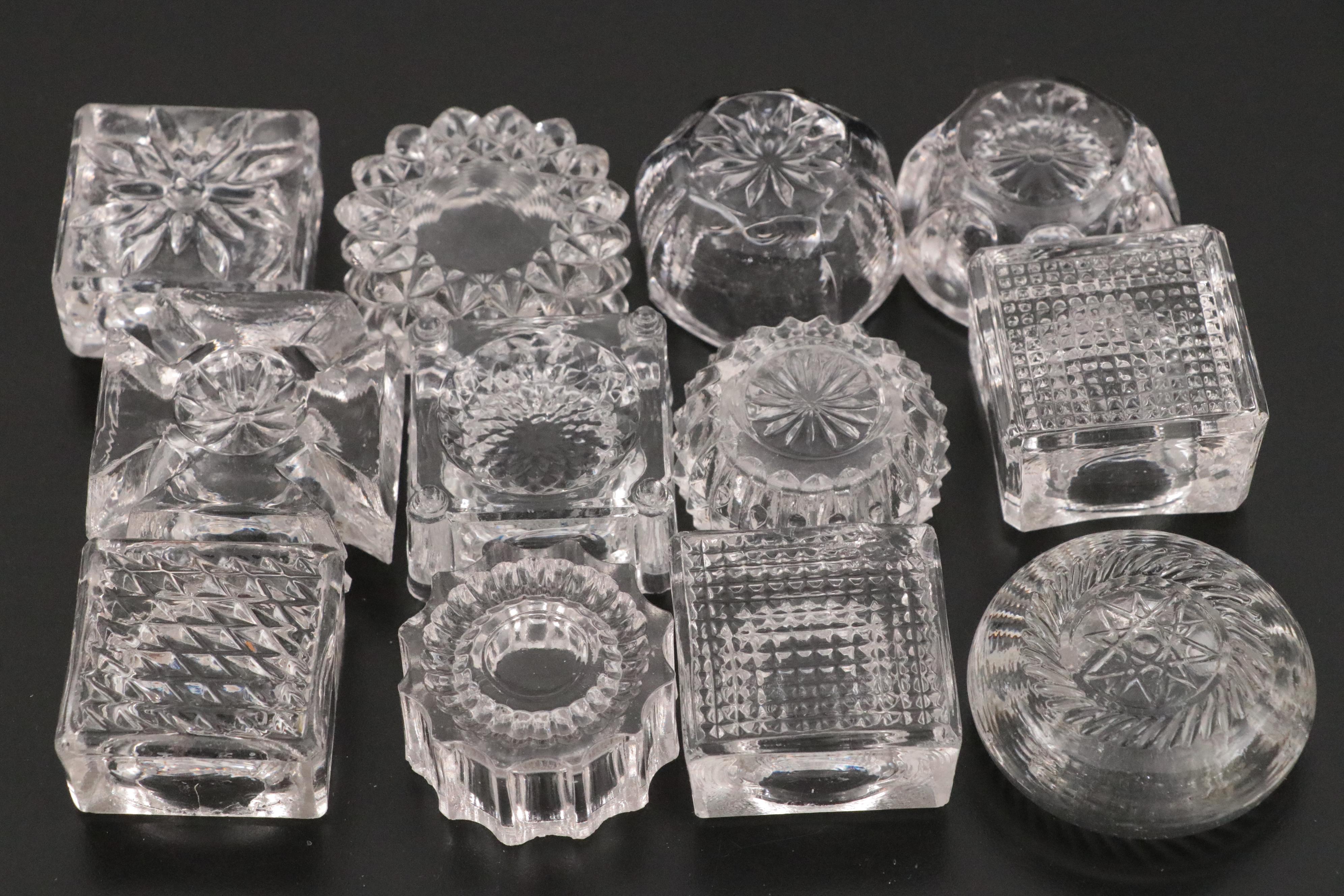 Uranium Crackle Glass Souvenir Coaster with Salt Cellars and Spoons