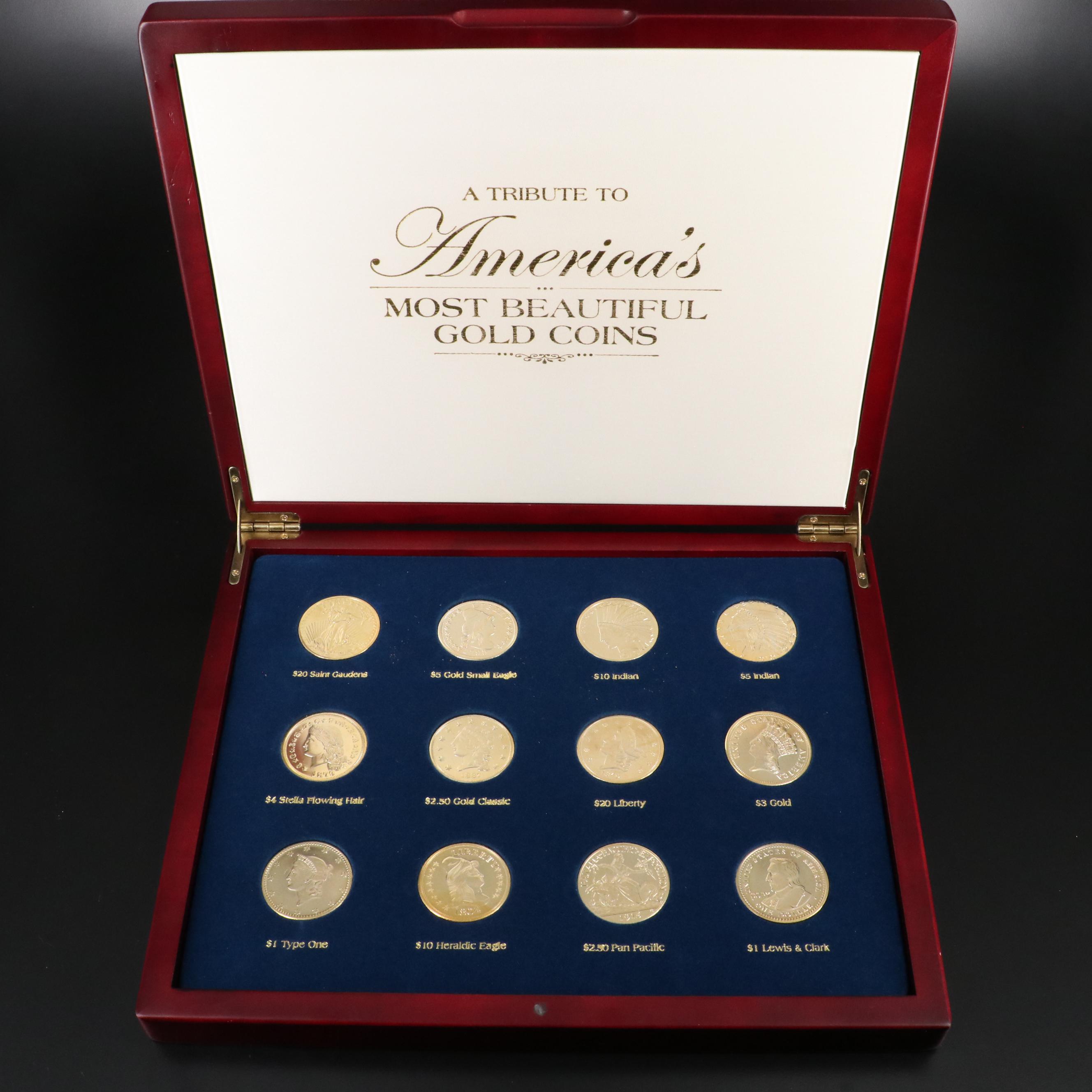 "A Tribute to America's Most Beautiful Gold Coins" Replica Set