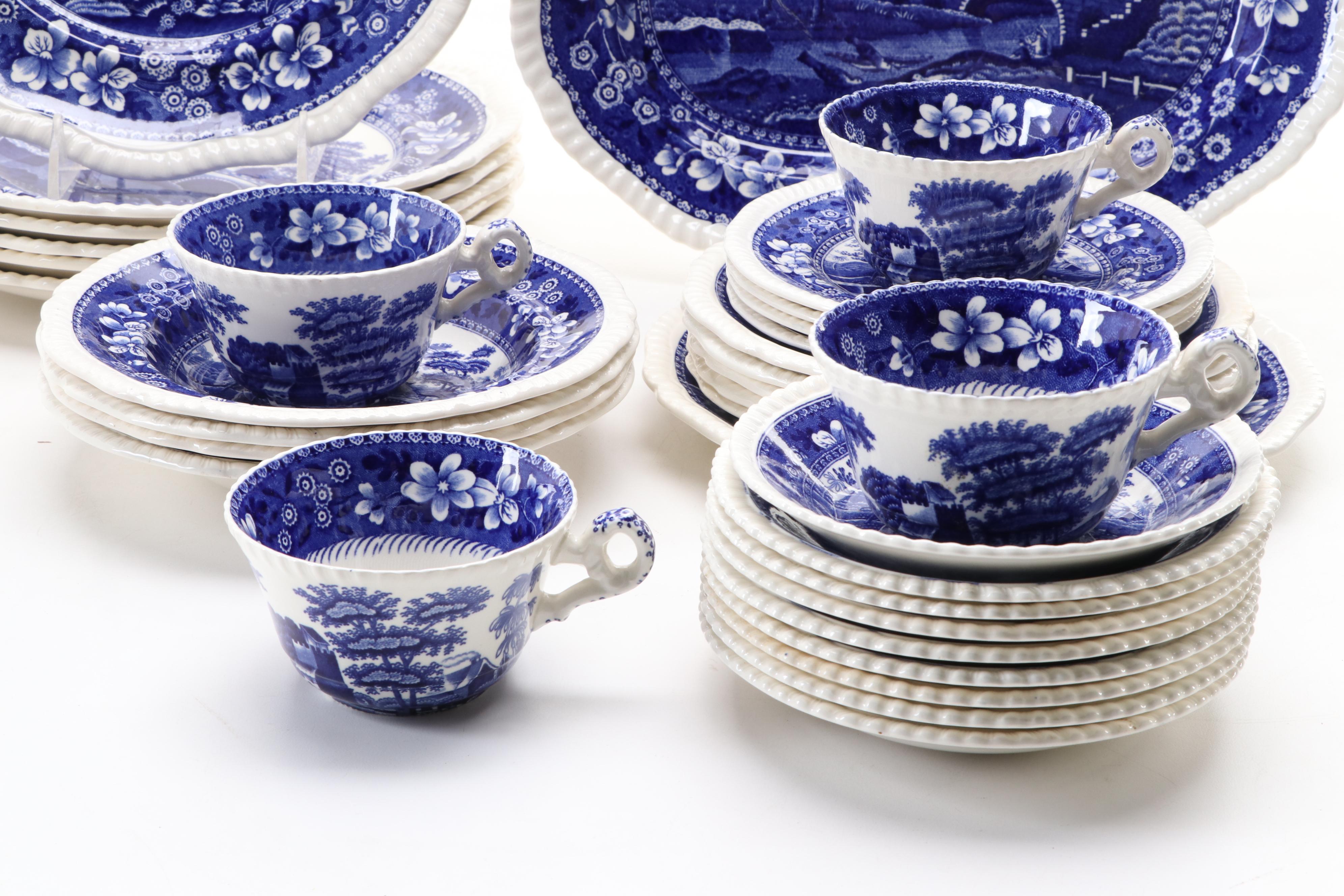 Copeland Spode"Tower Blue" Ceramic Tableware, 20th Century