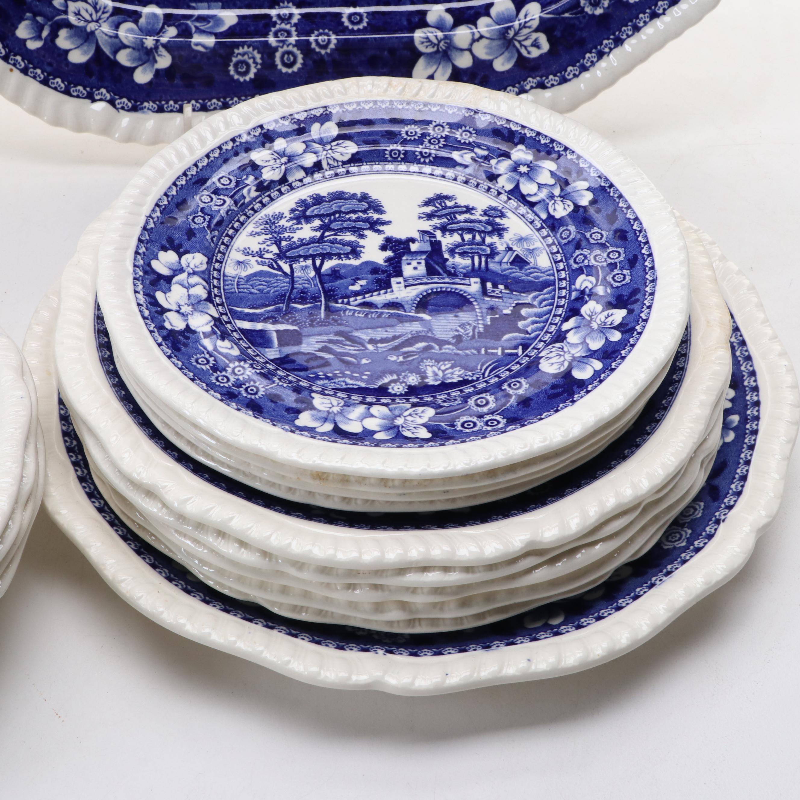 Copeland Spode"Tower Blue" Ceramic Tableware, 20th Century