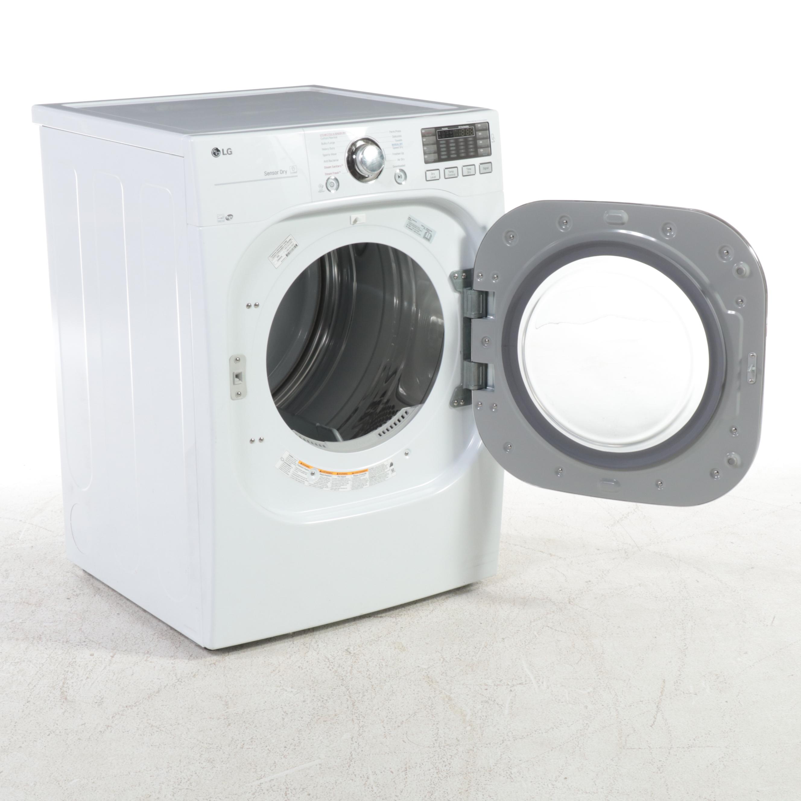 LG 7.4 Cu. Ft. White Sensor Dry GasPowered Dryer EBTH