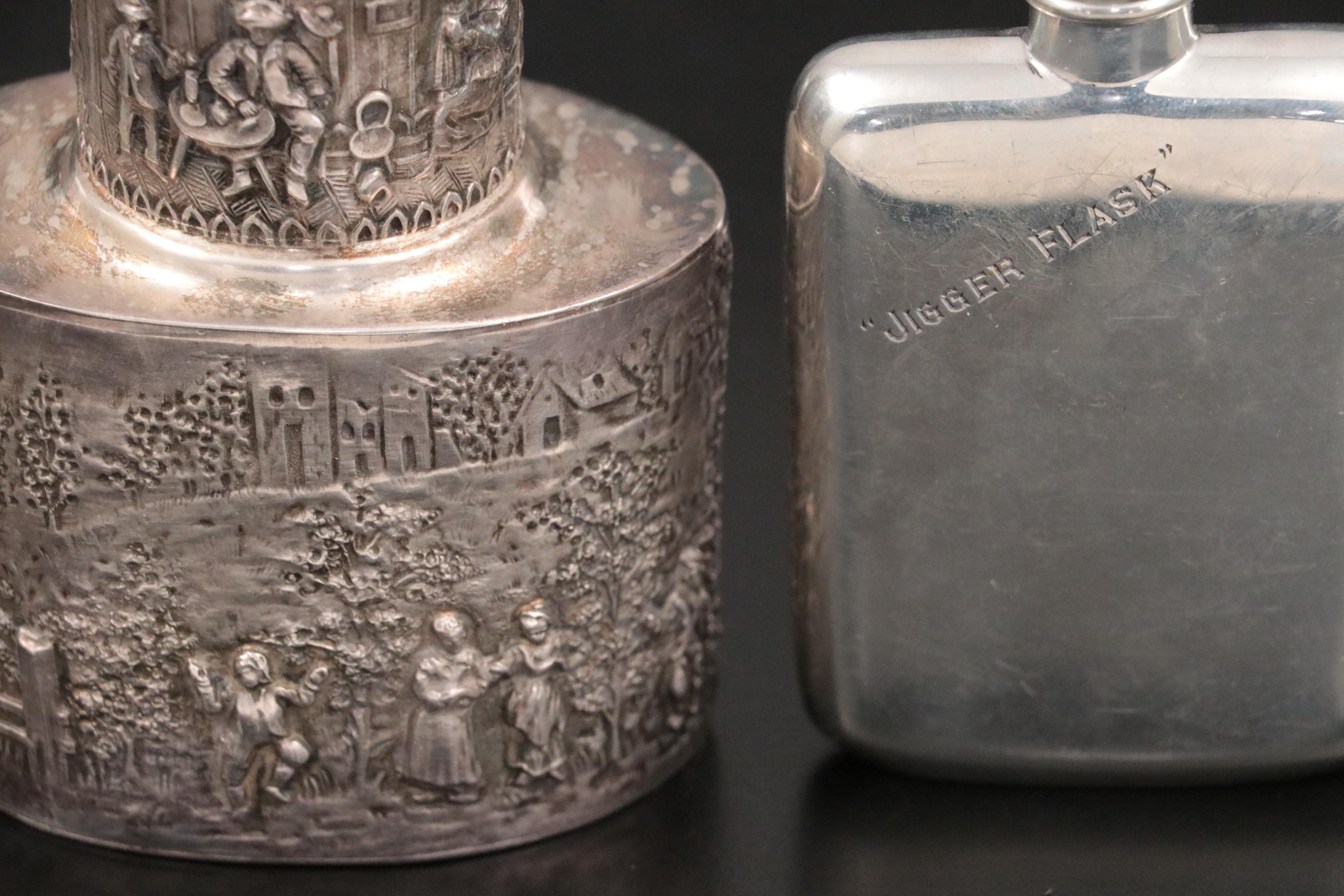 Barbour Silver Co. Silver Plate Tea Cady and Tea Strainer with More