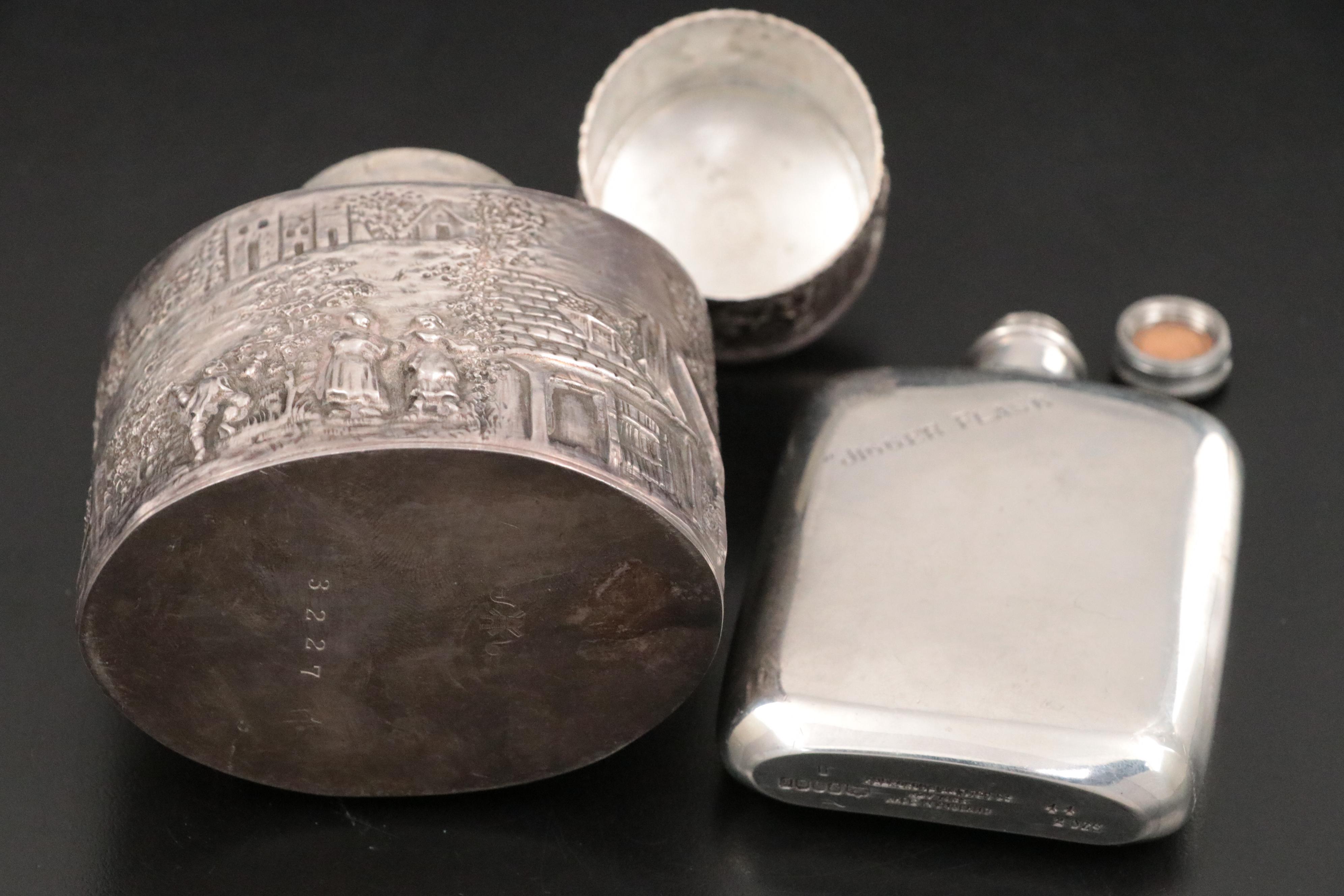 Barbour Silver Co. Silver Plate Tea Cady and Tea Strainer with More