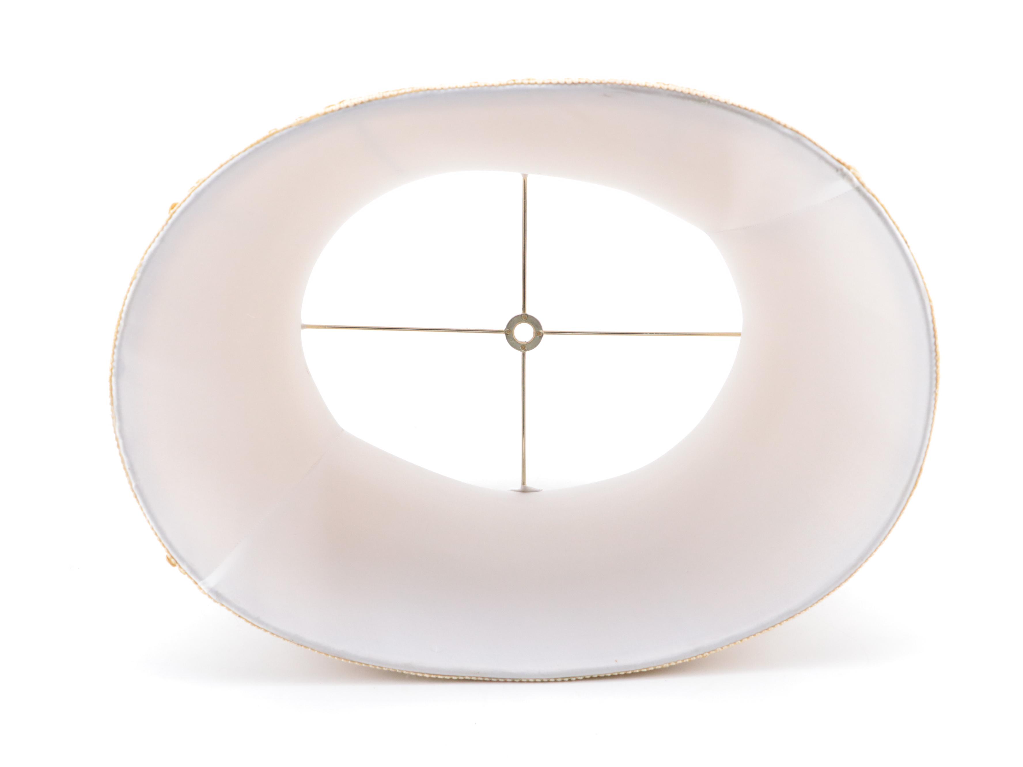 Brass Mount  Teal Glazed Porcelain Table Lamp With Oval Shade