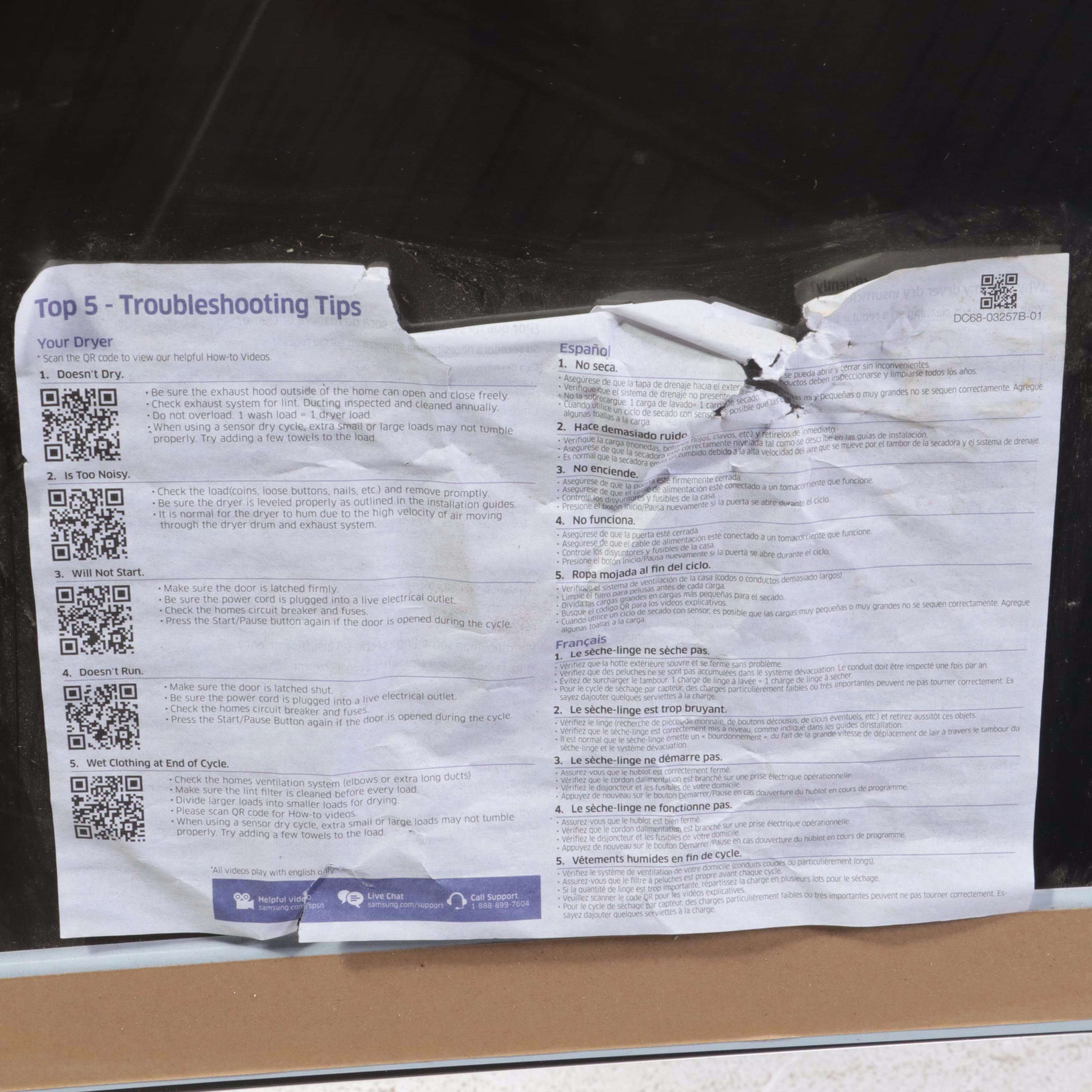 Samsung 7.5 Cu. Ft. Platinum Sensor Dry Gas Powered Dryer