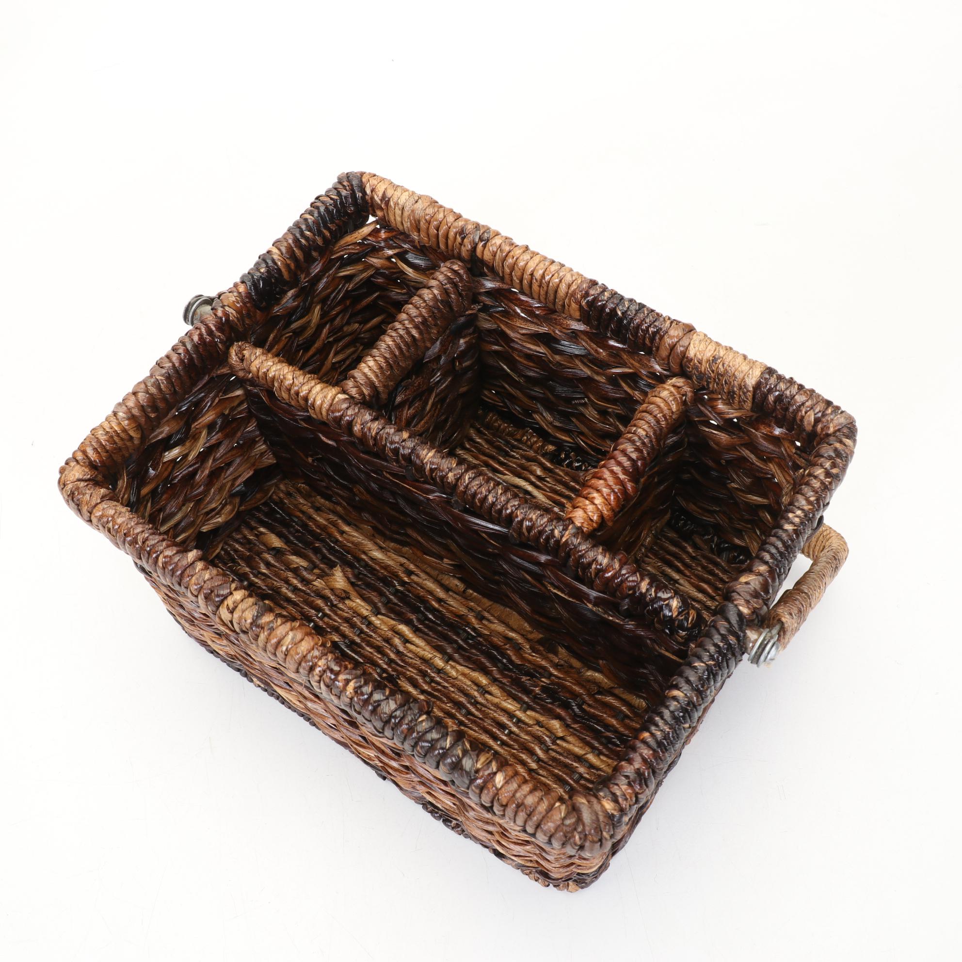 Cambridge Dark Bamboo Flatware, Woven Grass Placemats, Table Organizer