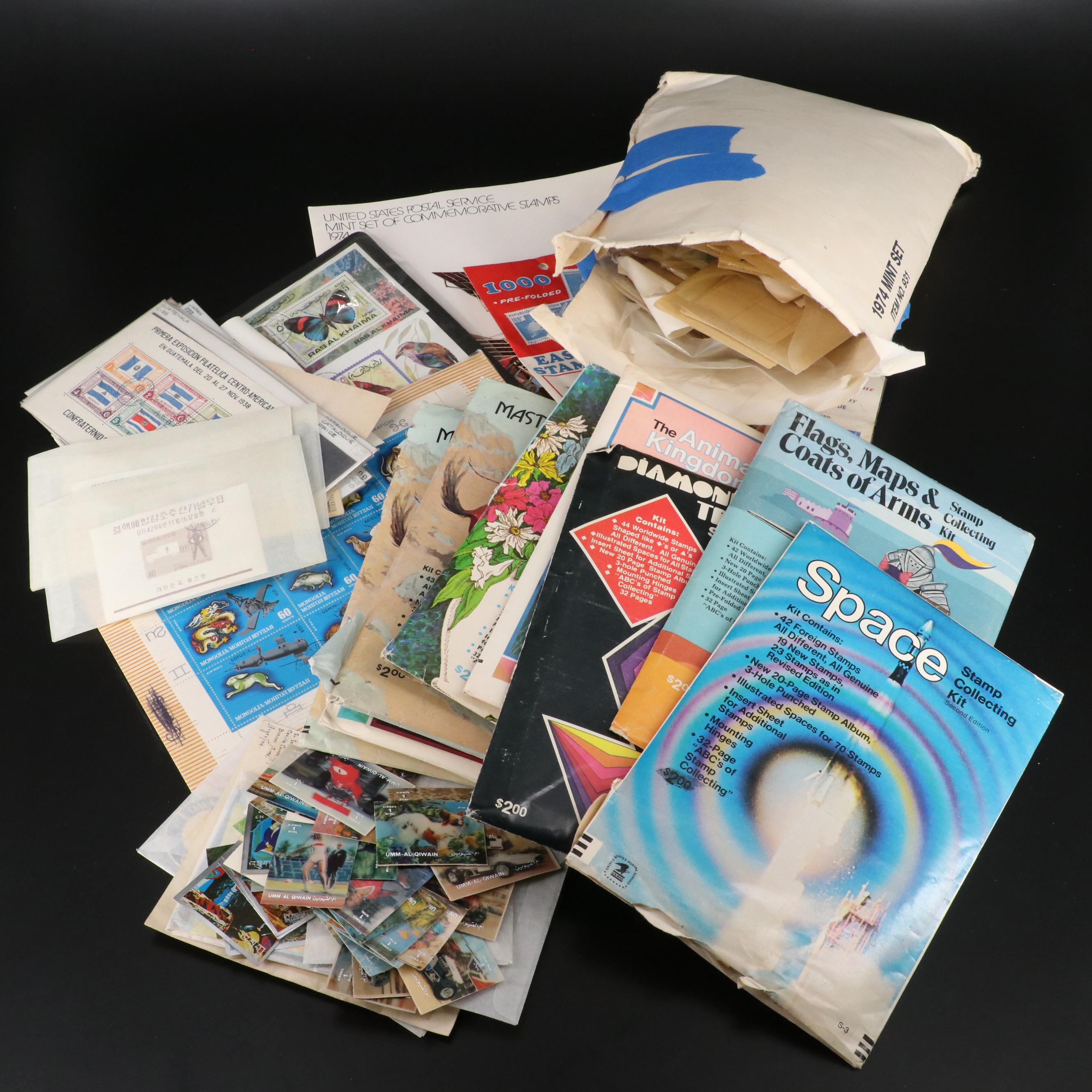 Eight Postage Stamp Collecting Kits and More