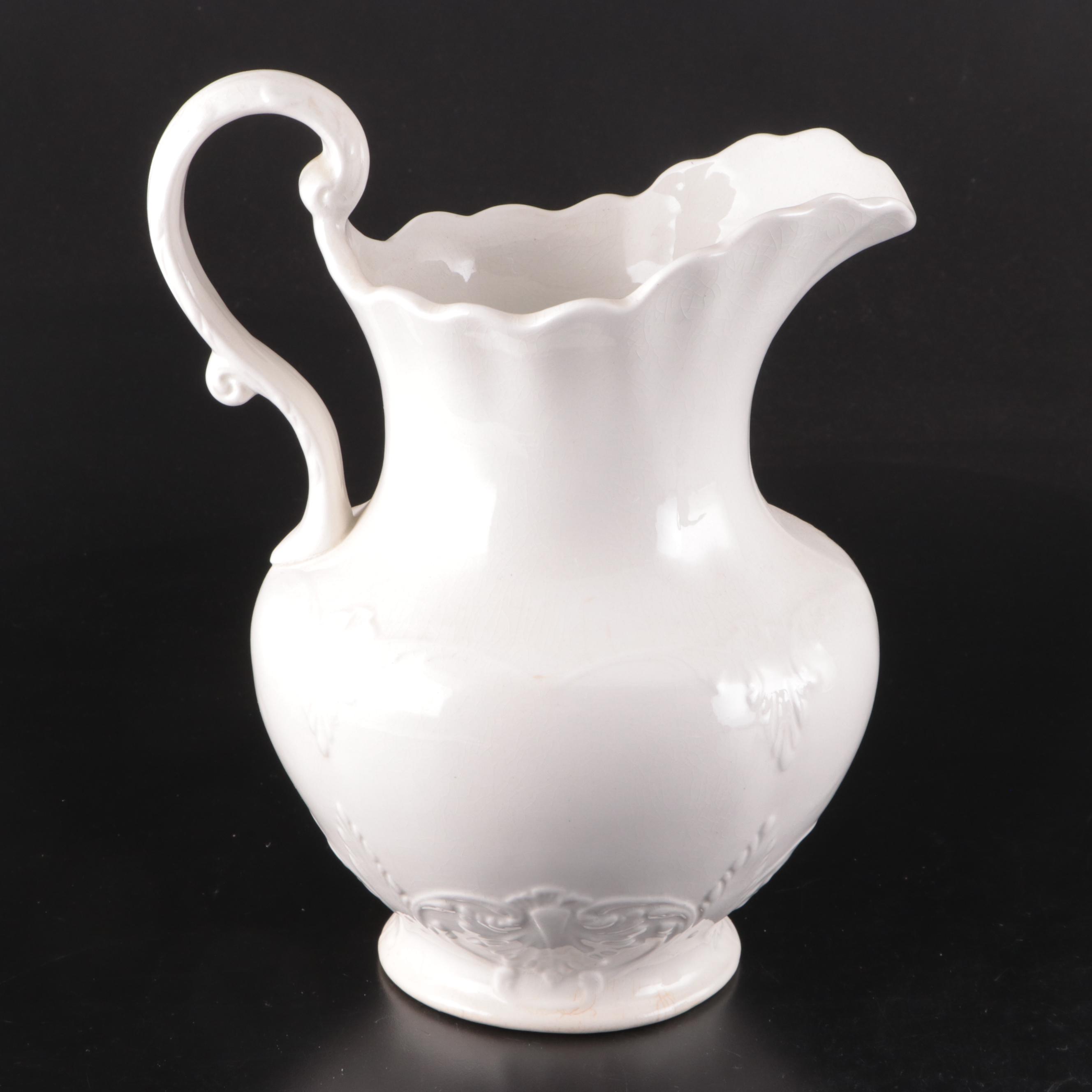 Wedgwood Ceramic Grapevine Pitcher with Other English Pitcher and Basin