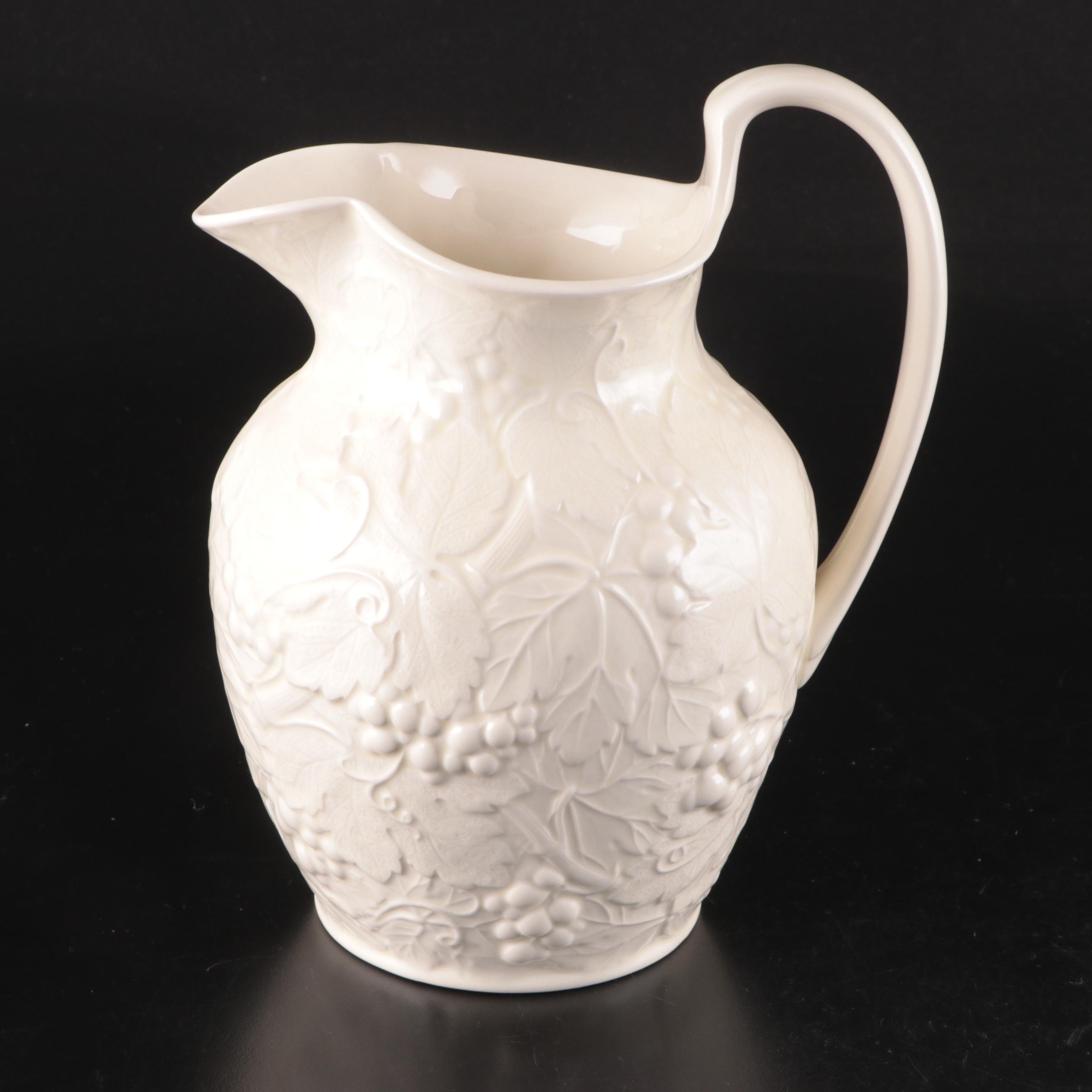 Wedgwood Ceramic Grapevine Pitcher with Other English Pitcher and Basin