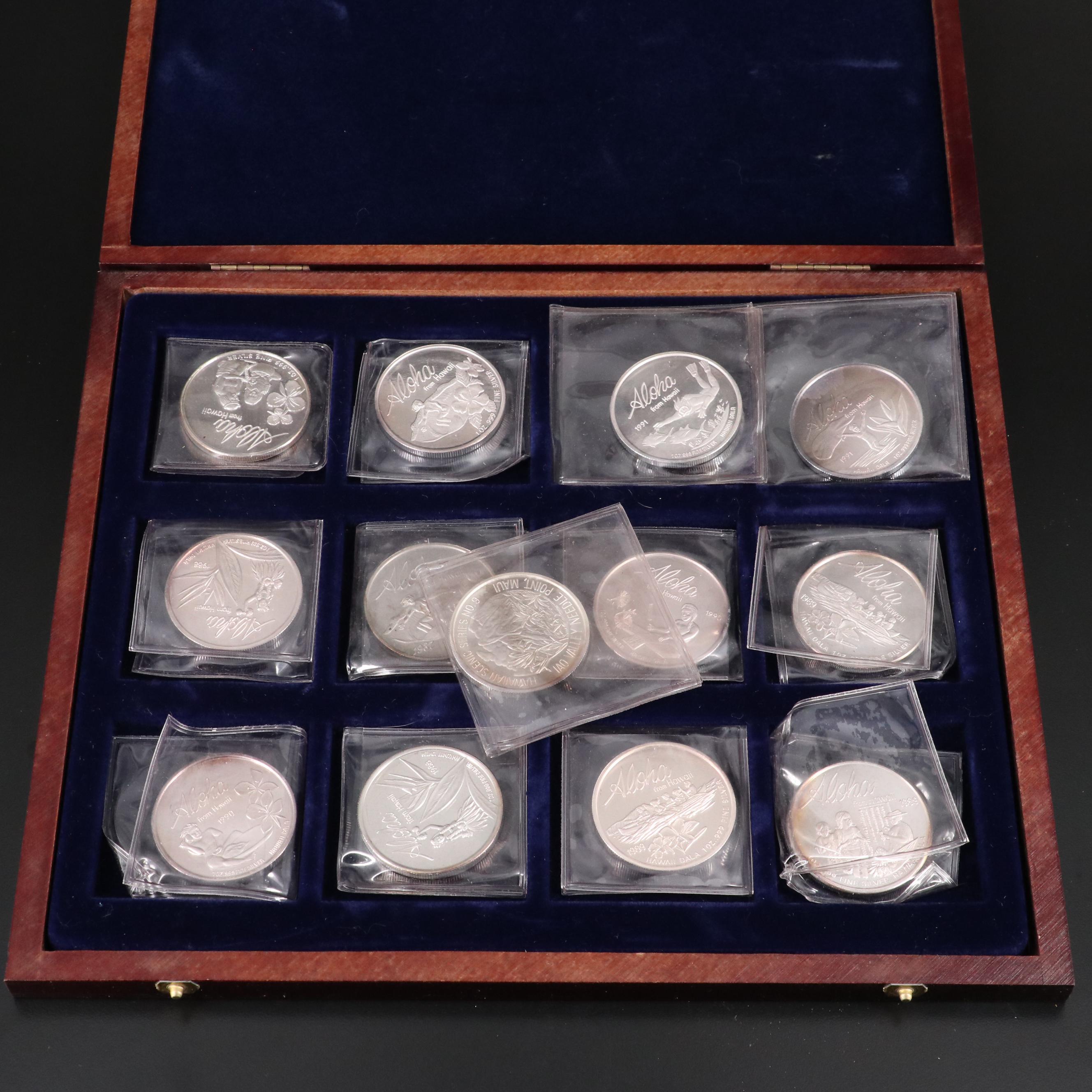Set of Thirteen 1-Oz. Hawaii Commemorative Silver Rounds