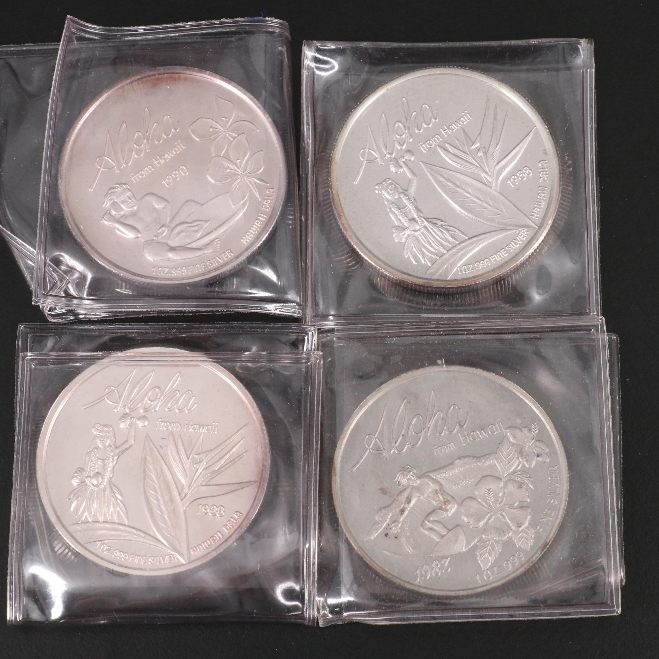 Set of Thirteen 1-Oz. Hawaii Commemorative Silver Rounds