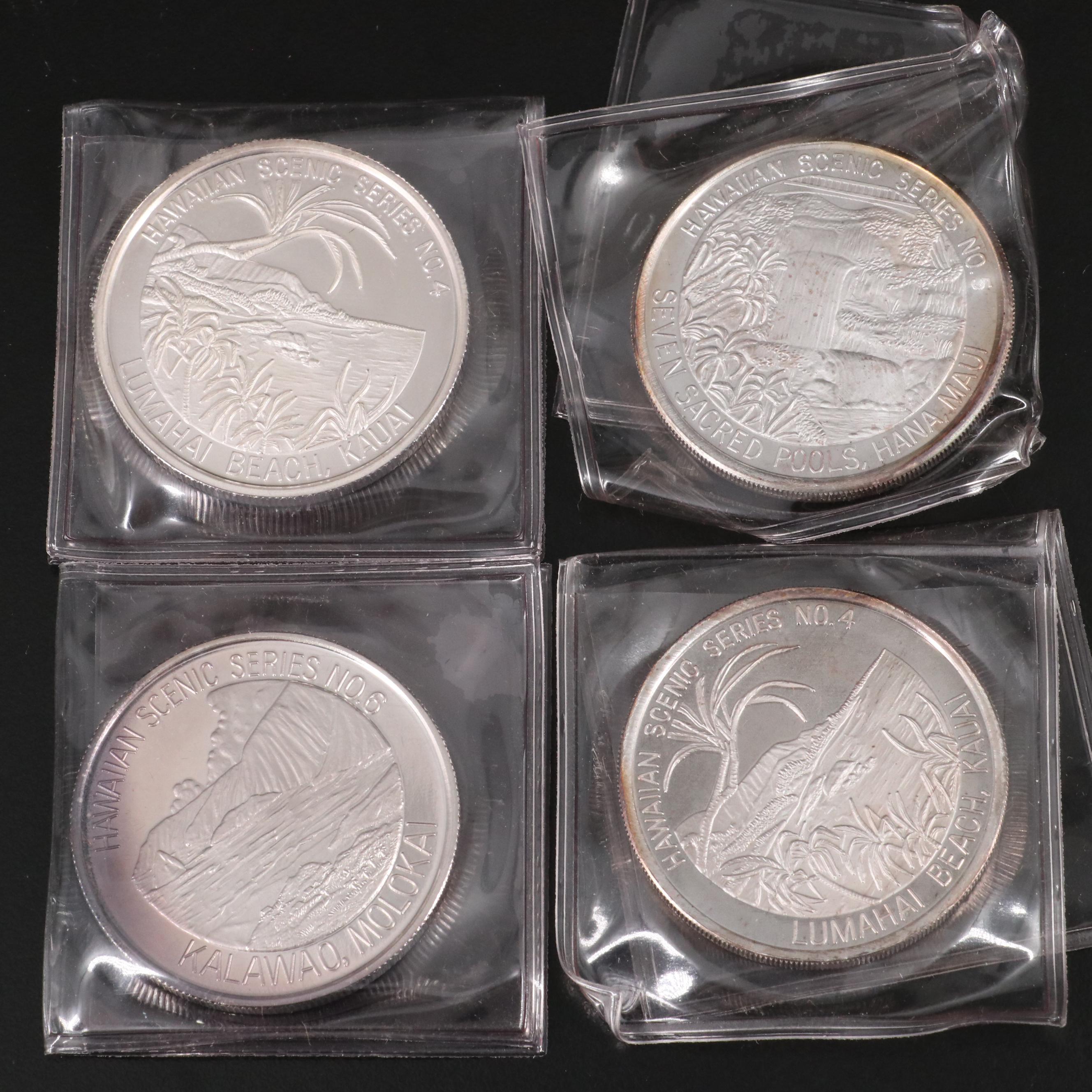 Set of Thirteen 1-Oz. Hawaii Commemorative Silver Rounds