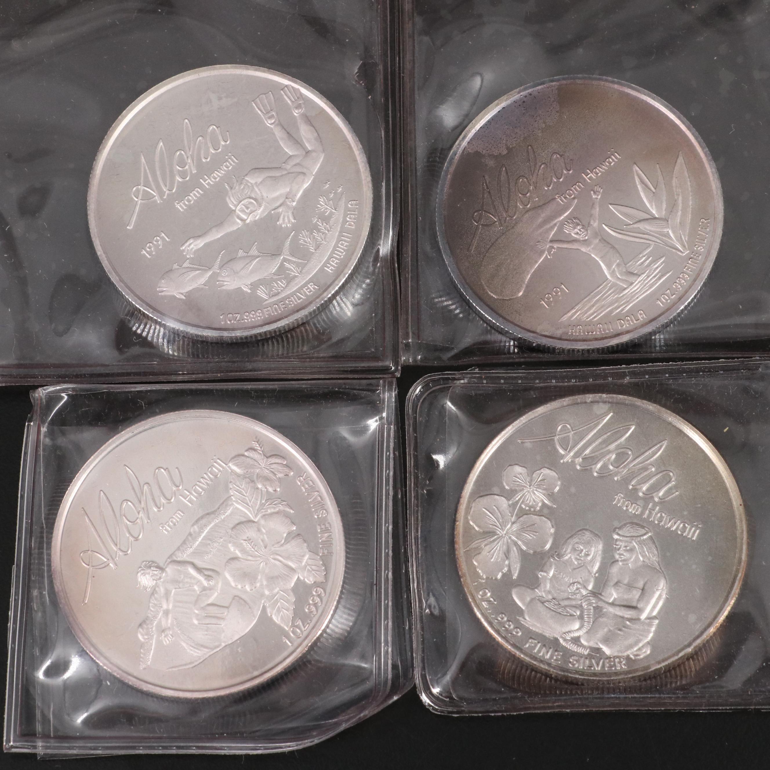 Set of Thirteen 1-Oz. Hawaii Commemorative Silver Rounds