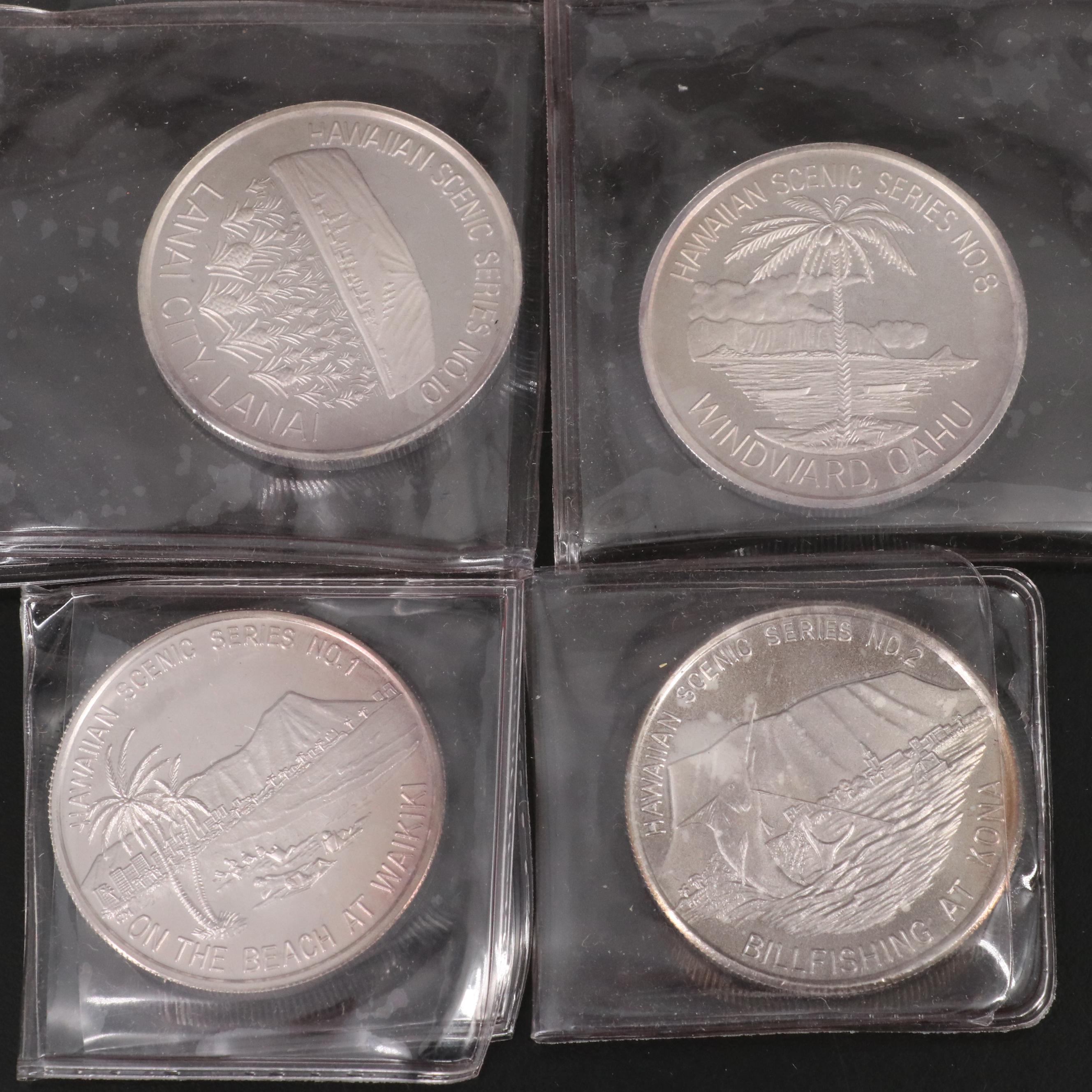 Set of Thirteen 1-Oz. Hawaii Commemorative Silver Rounds
