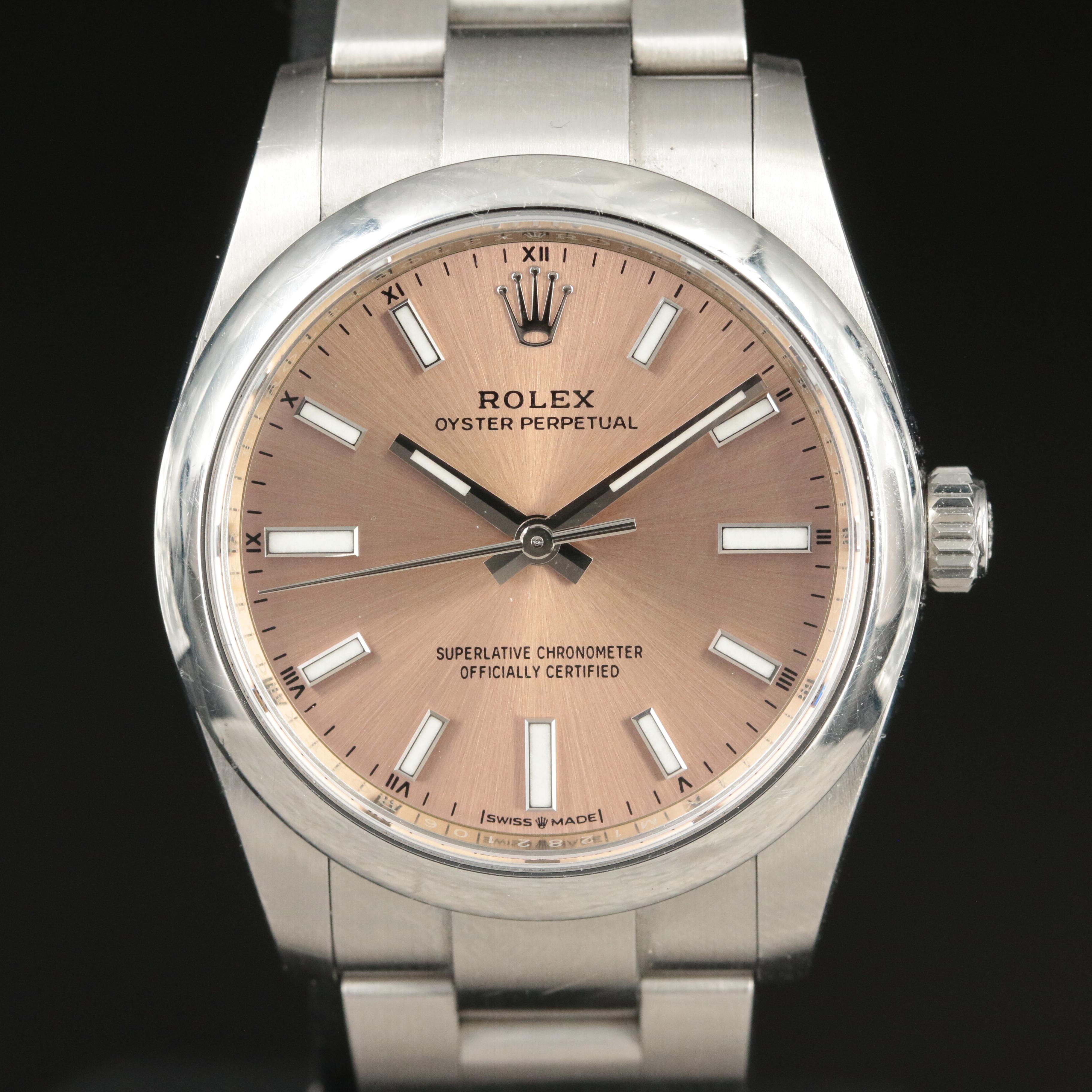 Rolex Oyster Perpetual 34 Pink Dial Watch