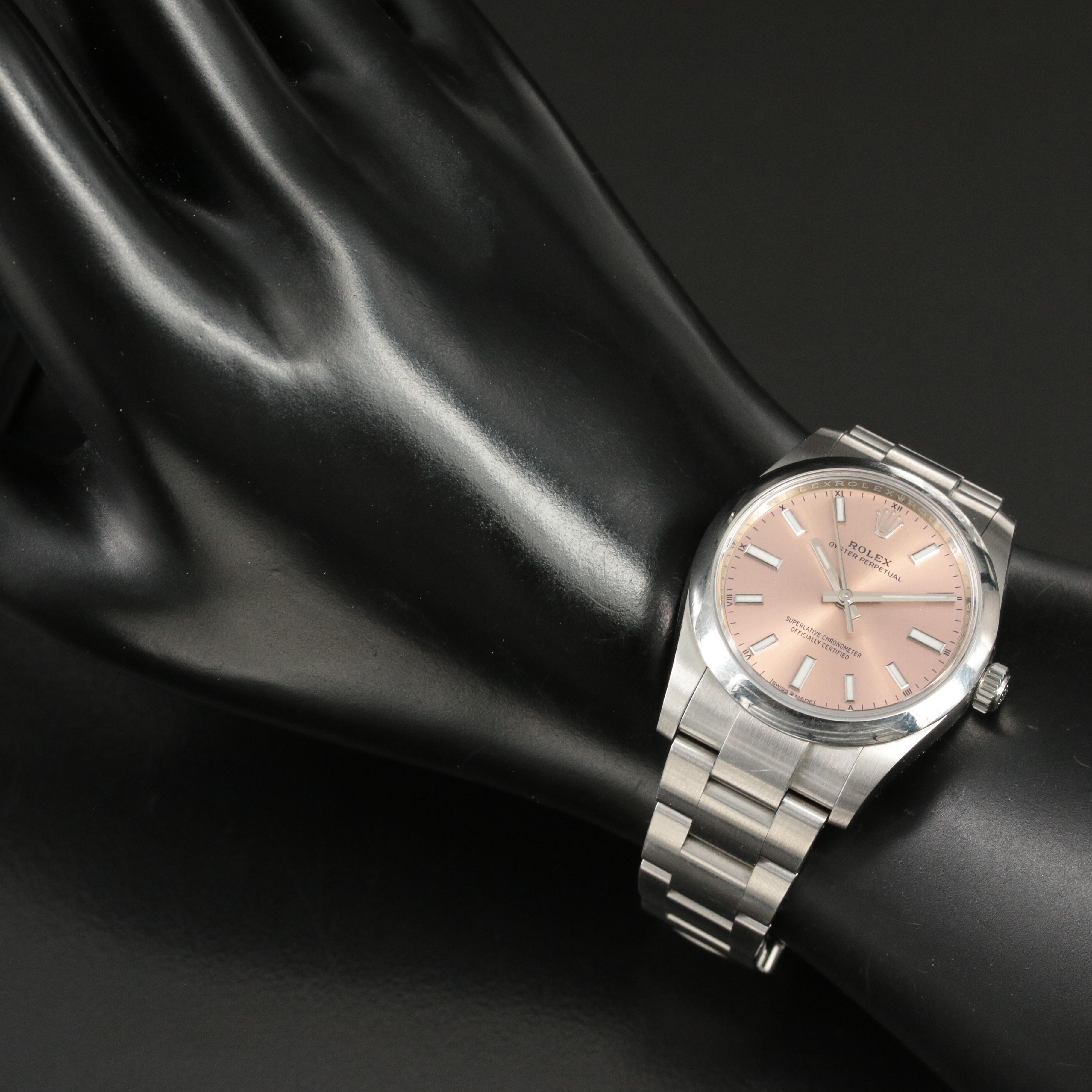 Rolex Oyster Perpetual 34 Pink Dial Watch