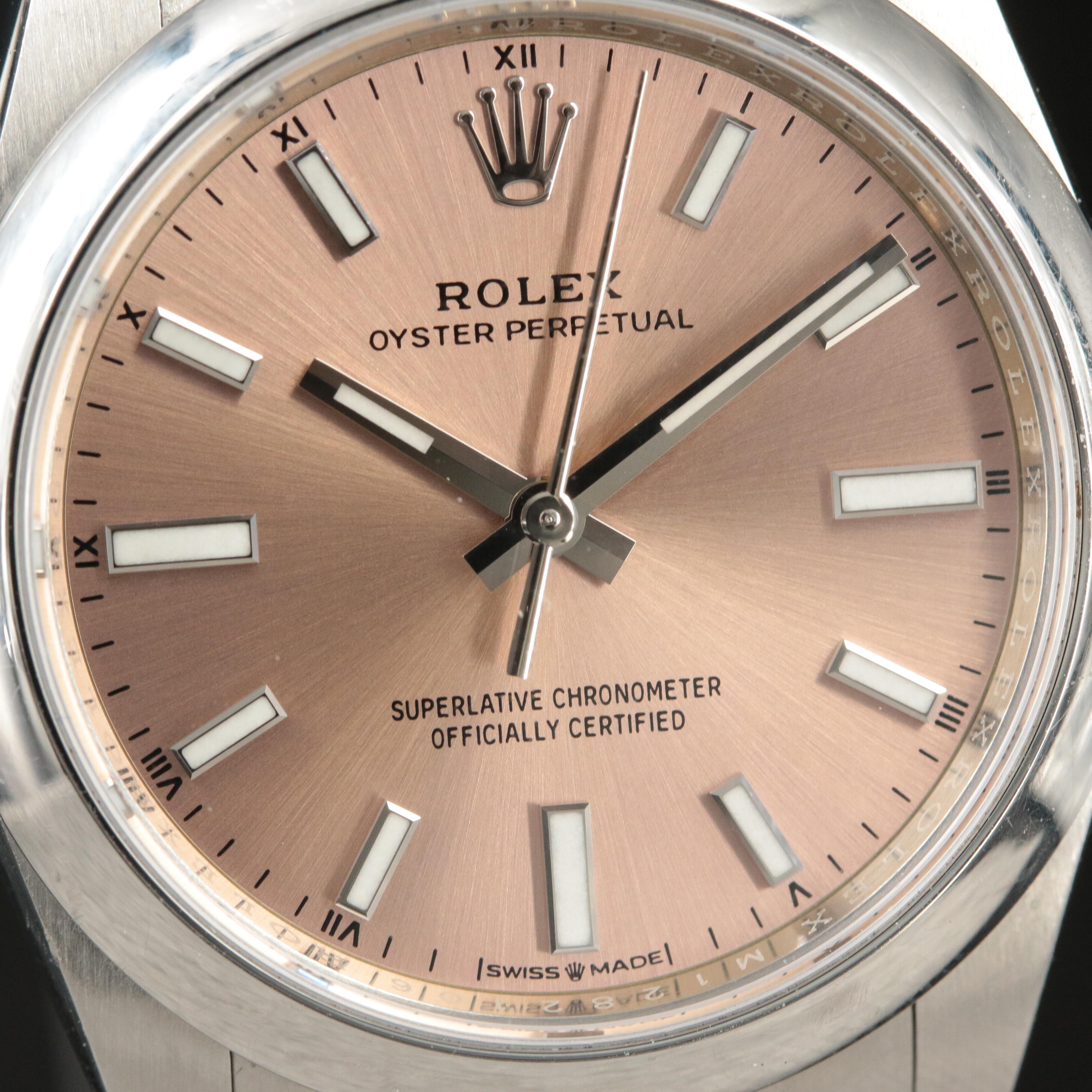 Rolex Oyster Perpetual 34 Pink Dial Watch