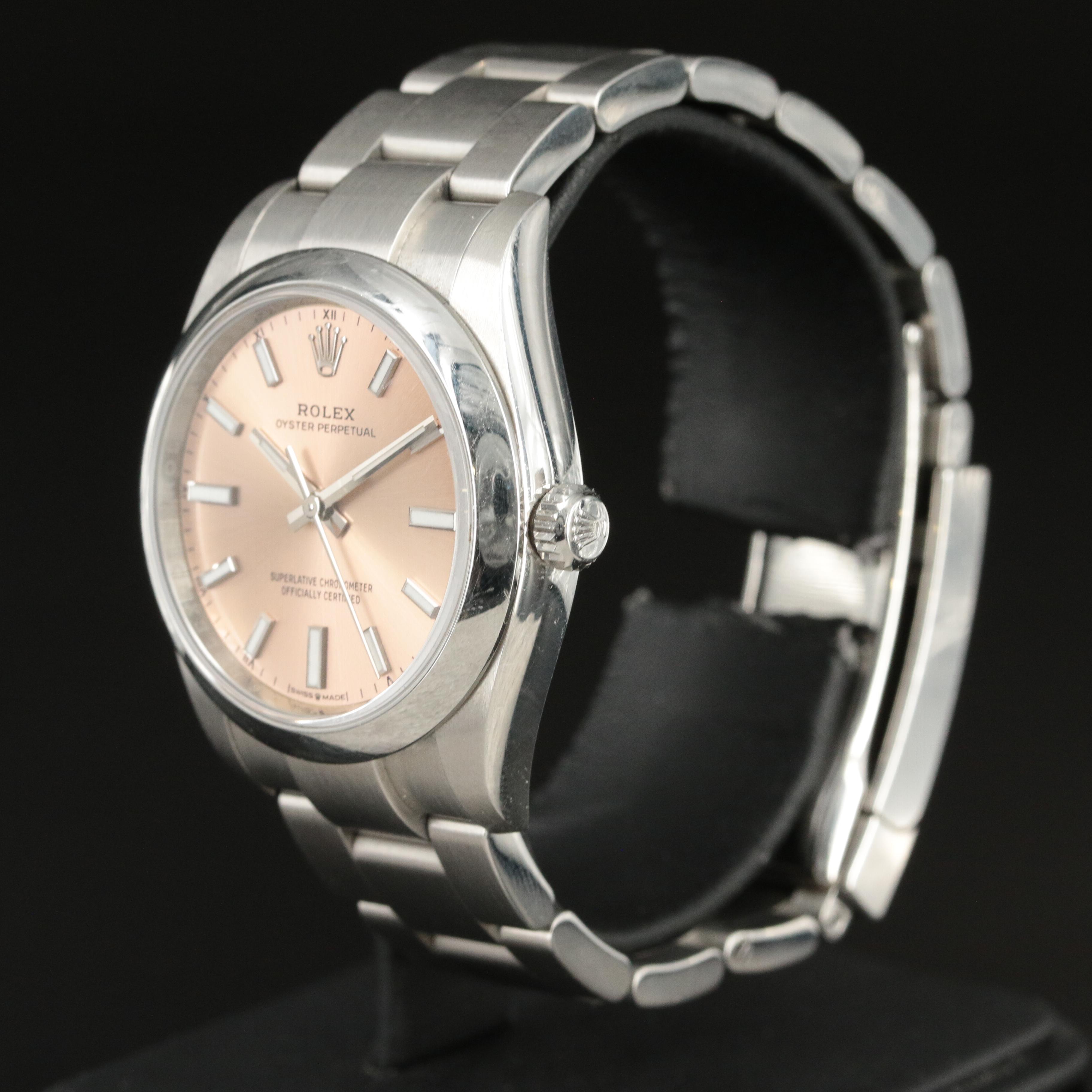 Rolex Oyster Perpetual 34 Pink Dial Watch