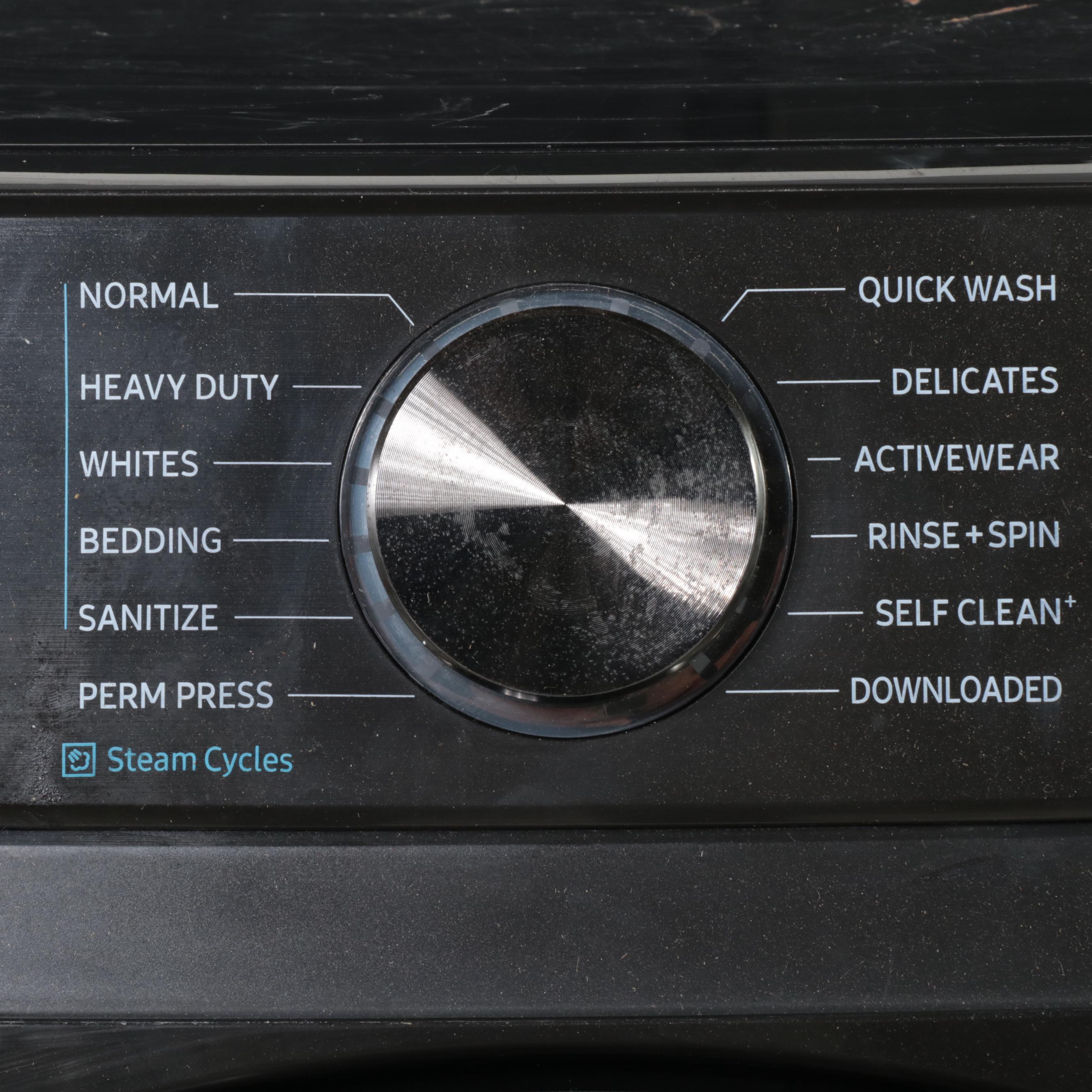 Samsung 5.0 Cu. Ft. Brushed Black Front Load Washer With Pedestal