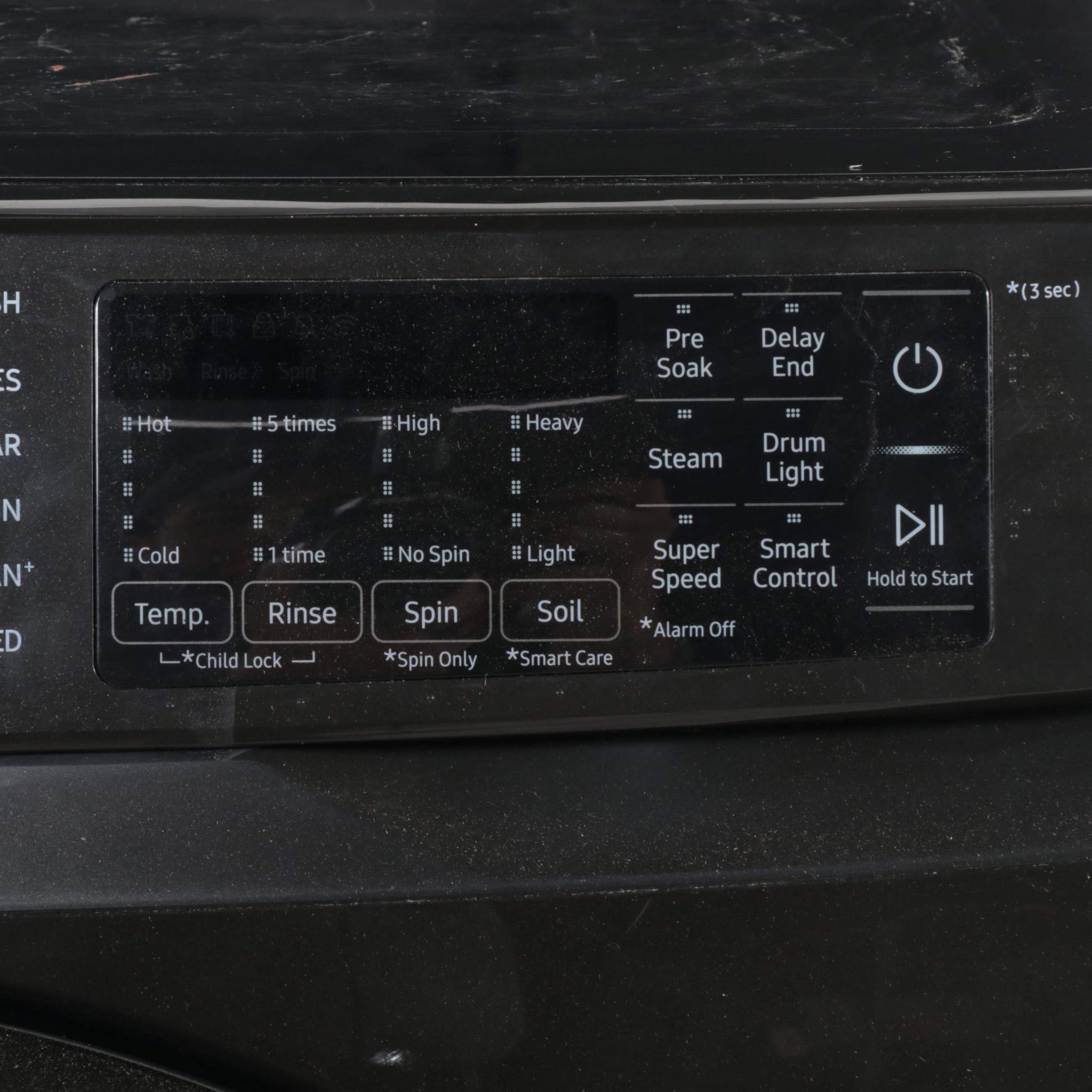 Samsung 5.0 Cu. Ft. Brushed Black Front Load Washer With Pedestal