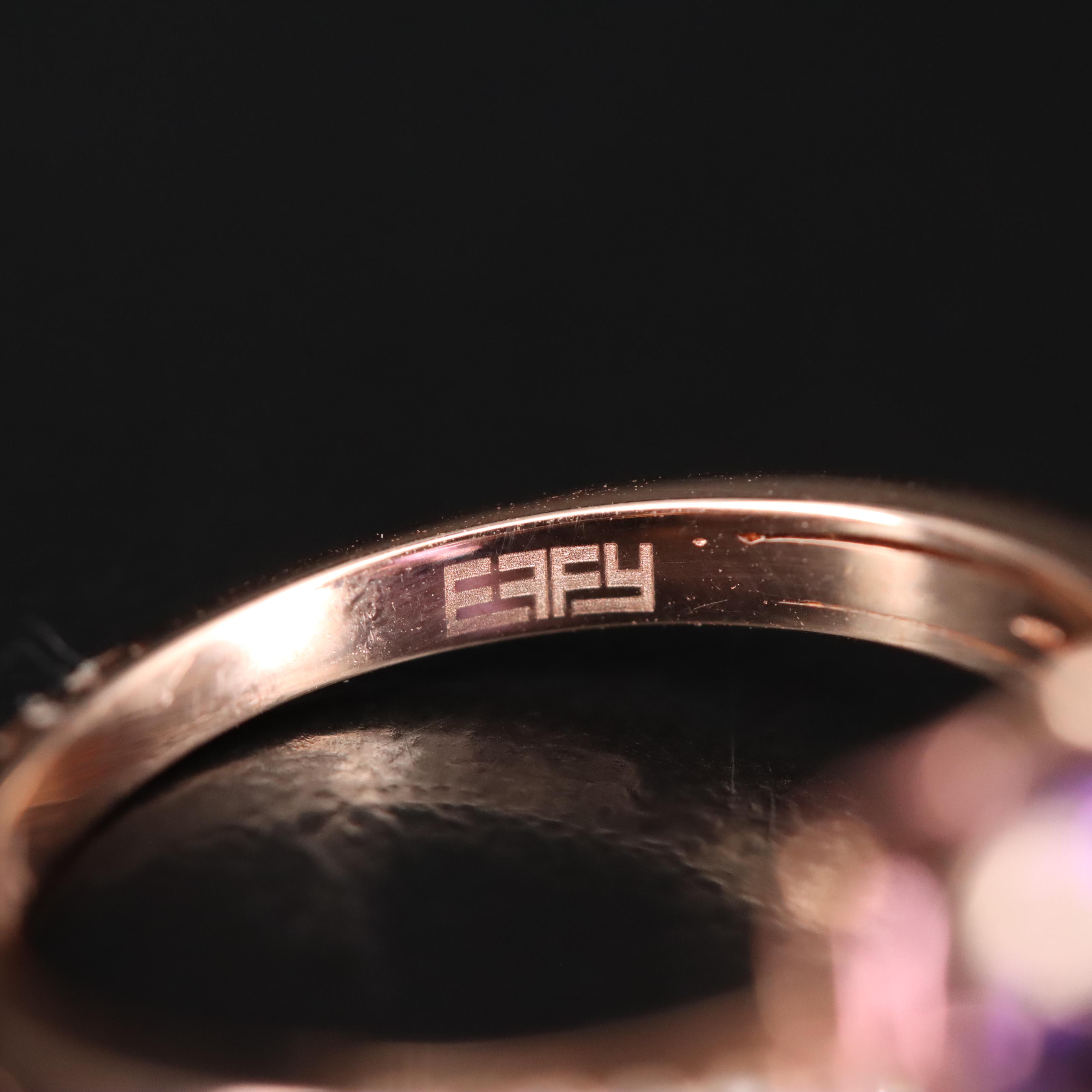Effy 14K Rose Gold 7.20 CT Amethyst and Diamond Ring