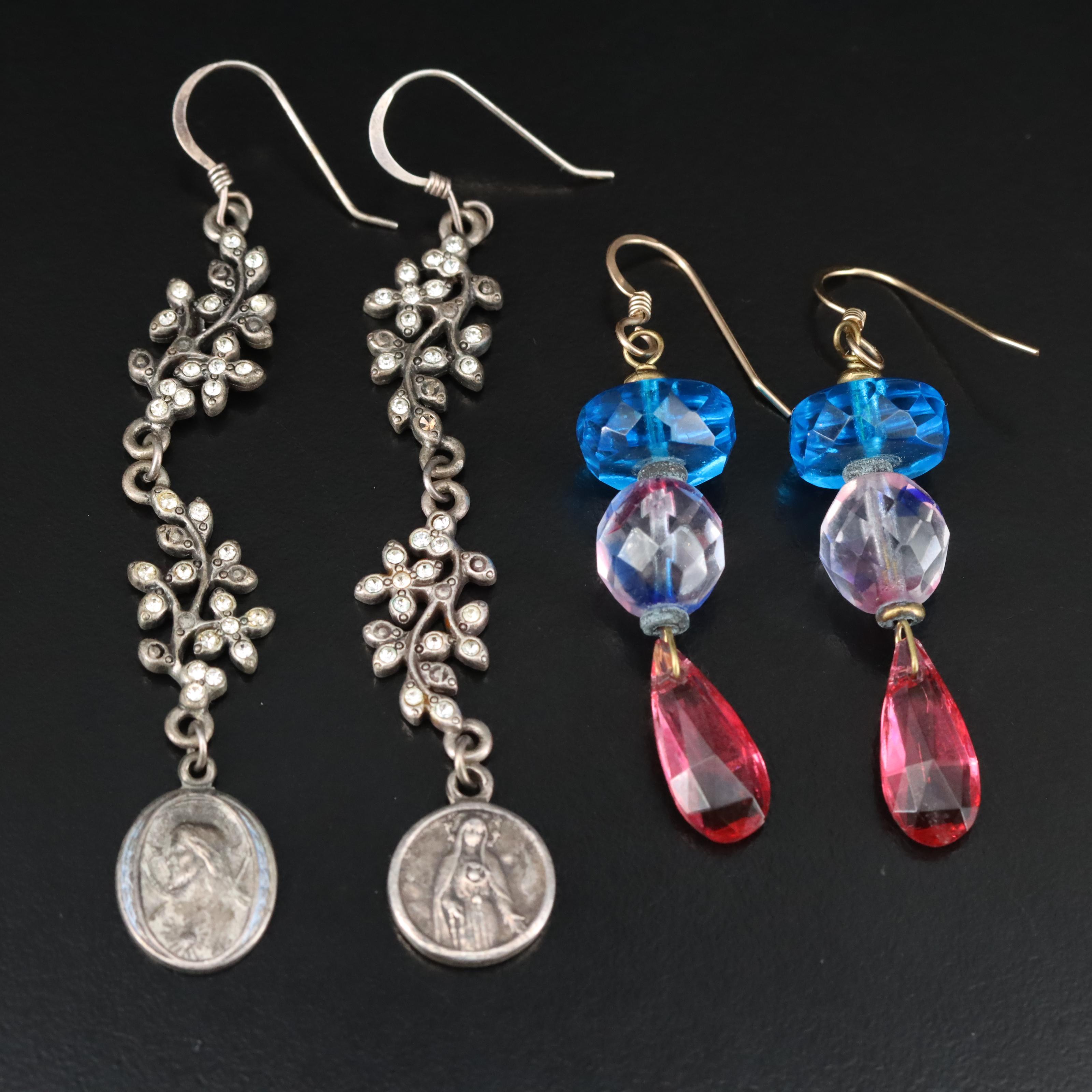 Turquoise Earrings and Sterling Enamel Heart Featured in Jewelry Lot