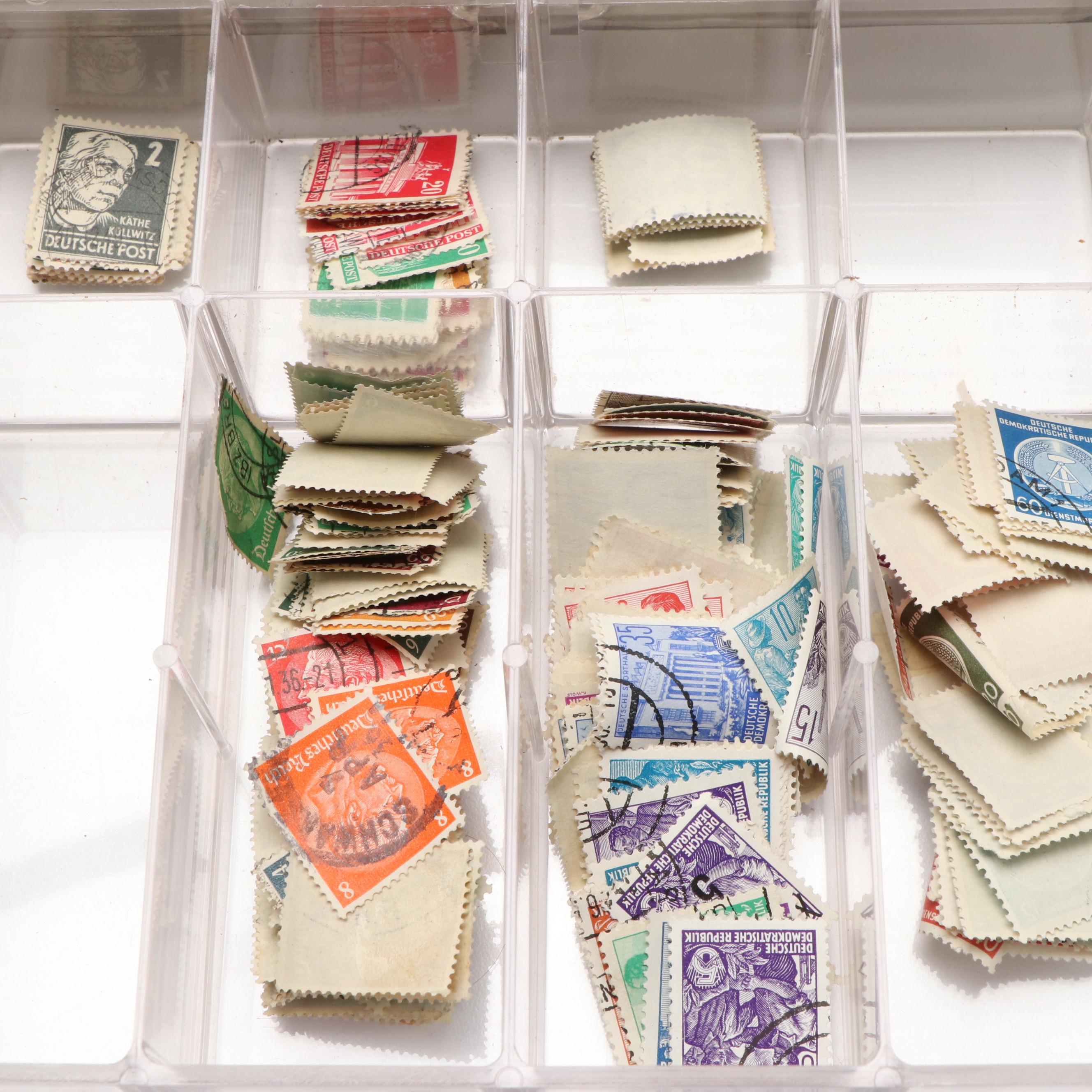 Large Assortment of Vintage World Postage Stamps