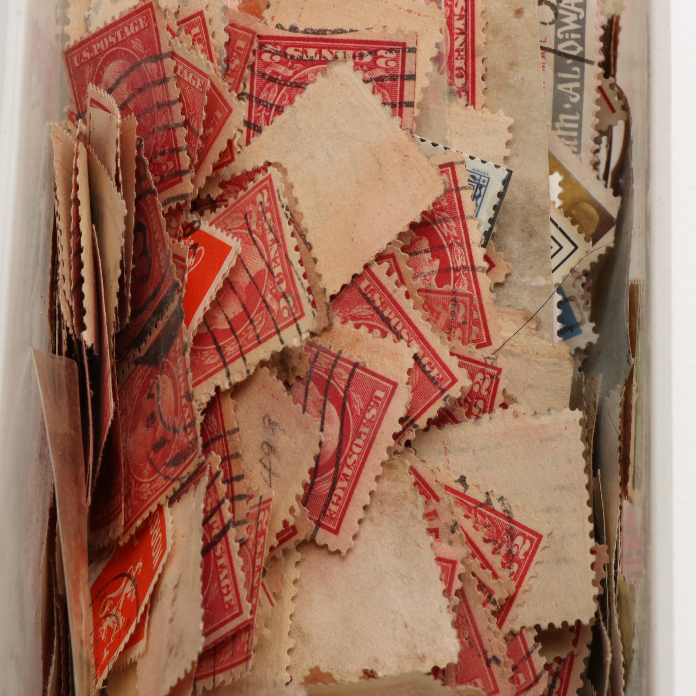 Large Assortment of Vintage World Postage Stamps