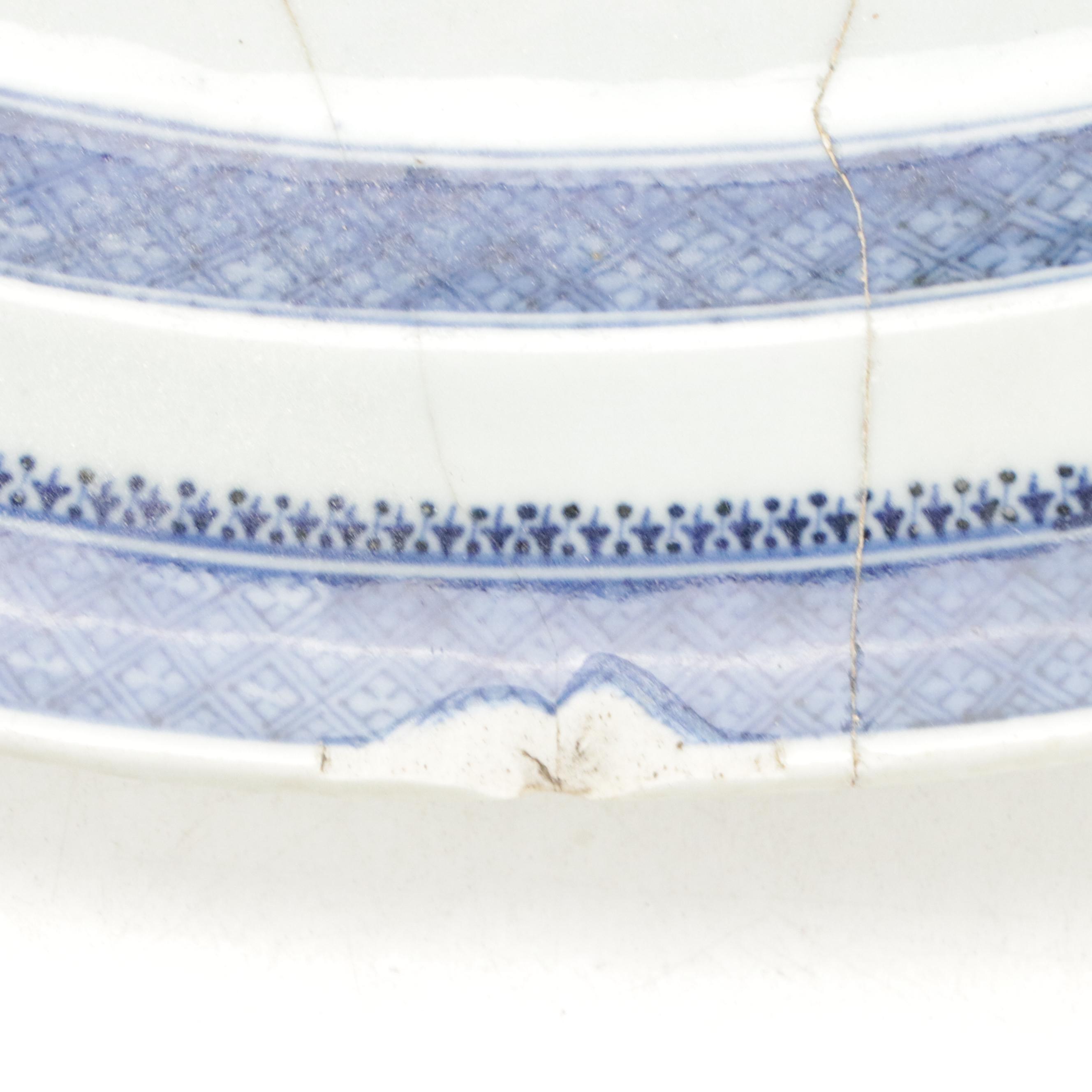 Blue and White Chinese Serving Platter with Export Meat Platter with Strainer