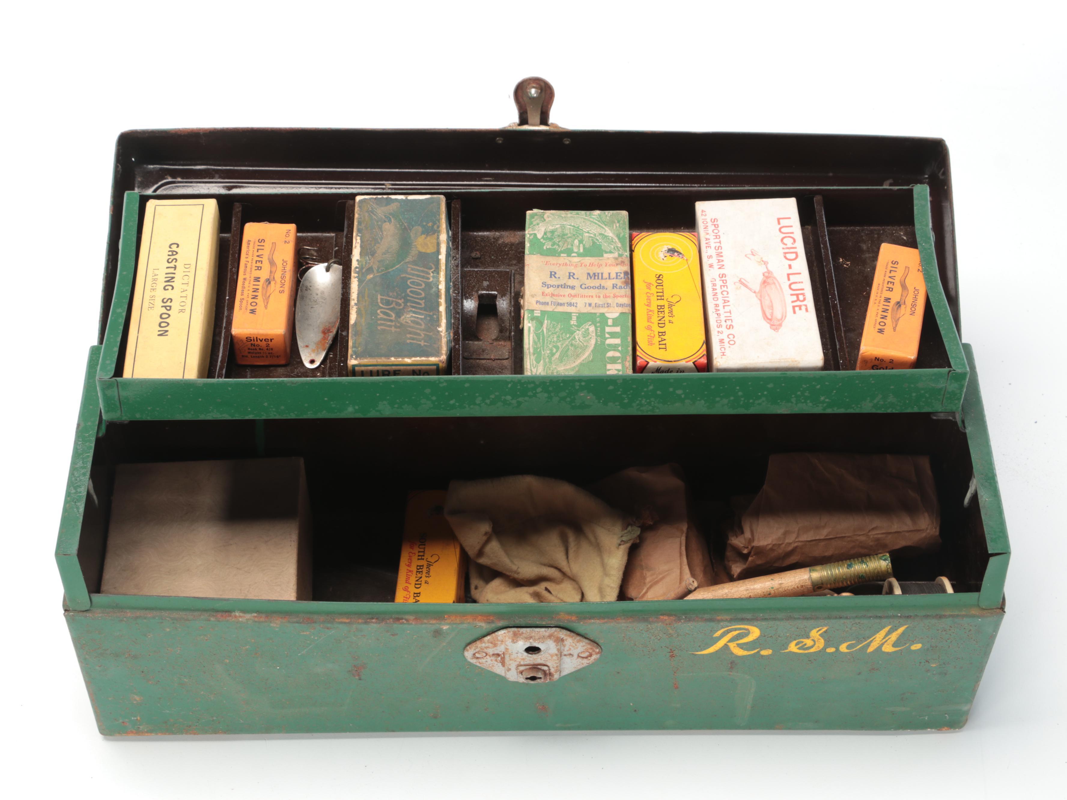 Fishing Poles, Lures, 48-Star American Flag and More, Mid-20th Century