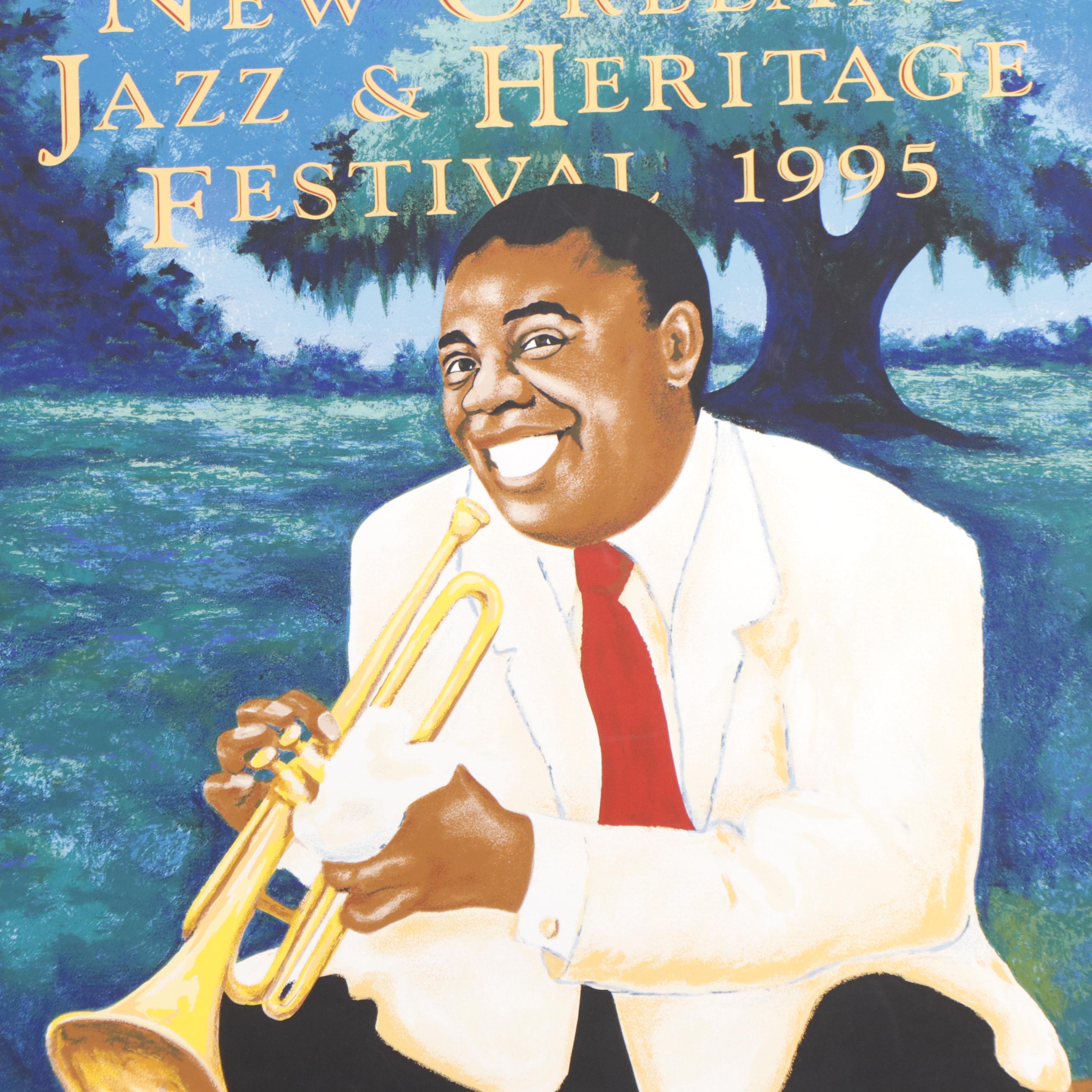 George Rodrigue-Designed 1995 New Orleans Jazz & Heritage Festival Poster