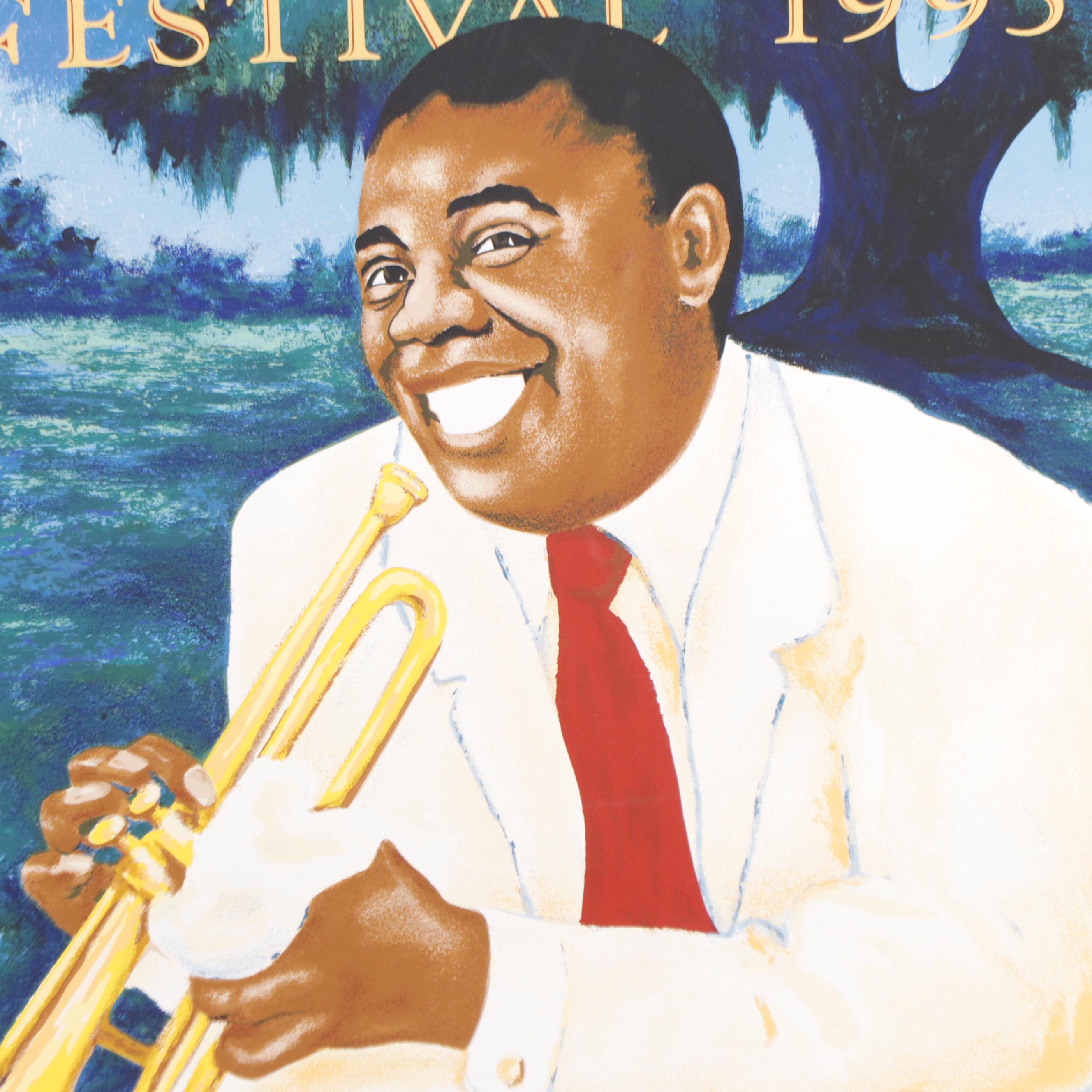George Rodrigue-Designed 1995 New Orleans Jazz & Heritage Festival Poster