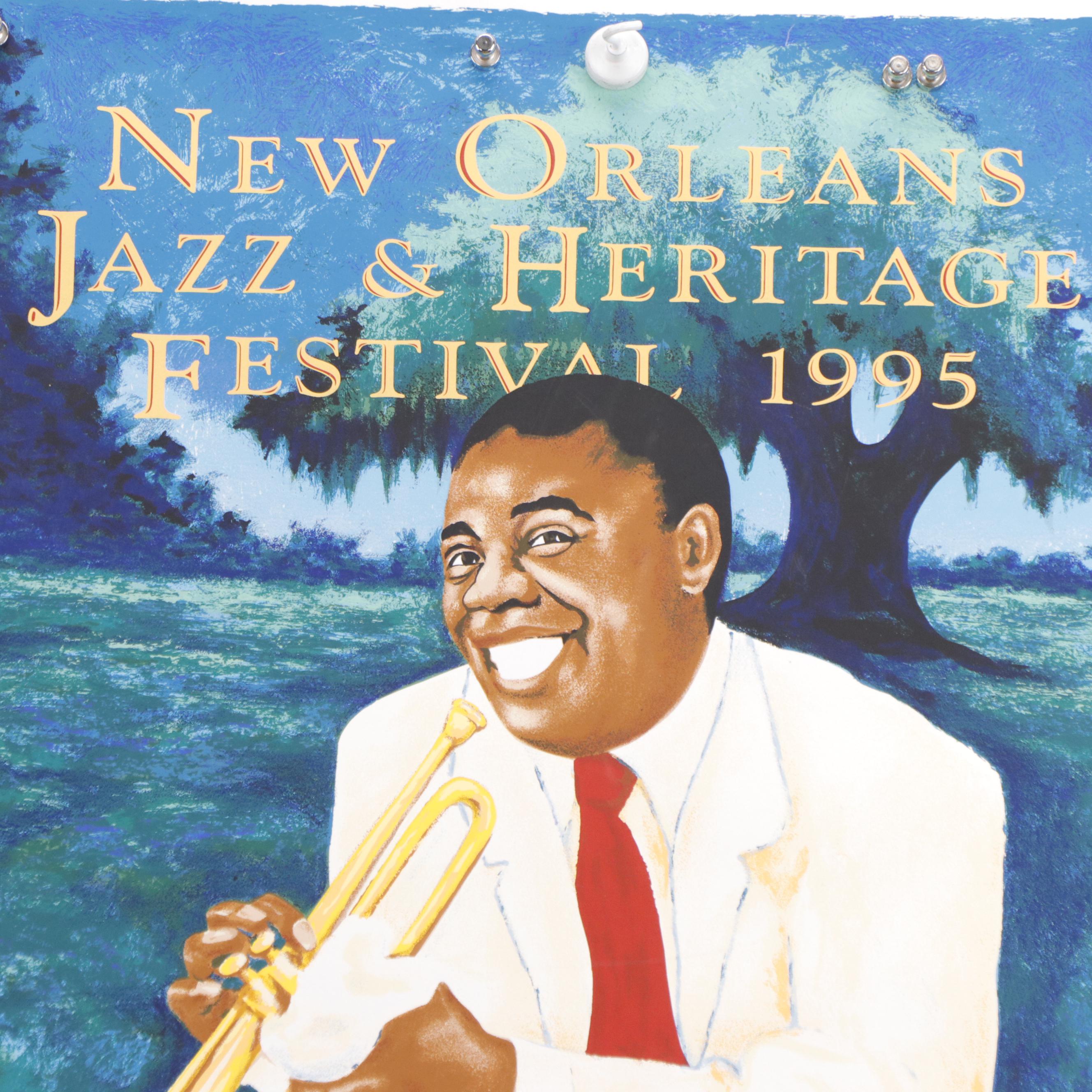 George Rodrigue-Designed 1995 New Orleans Jazz & Heritage Festival Poster