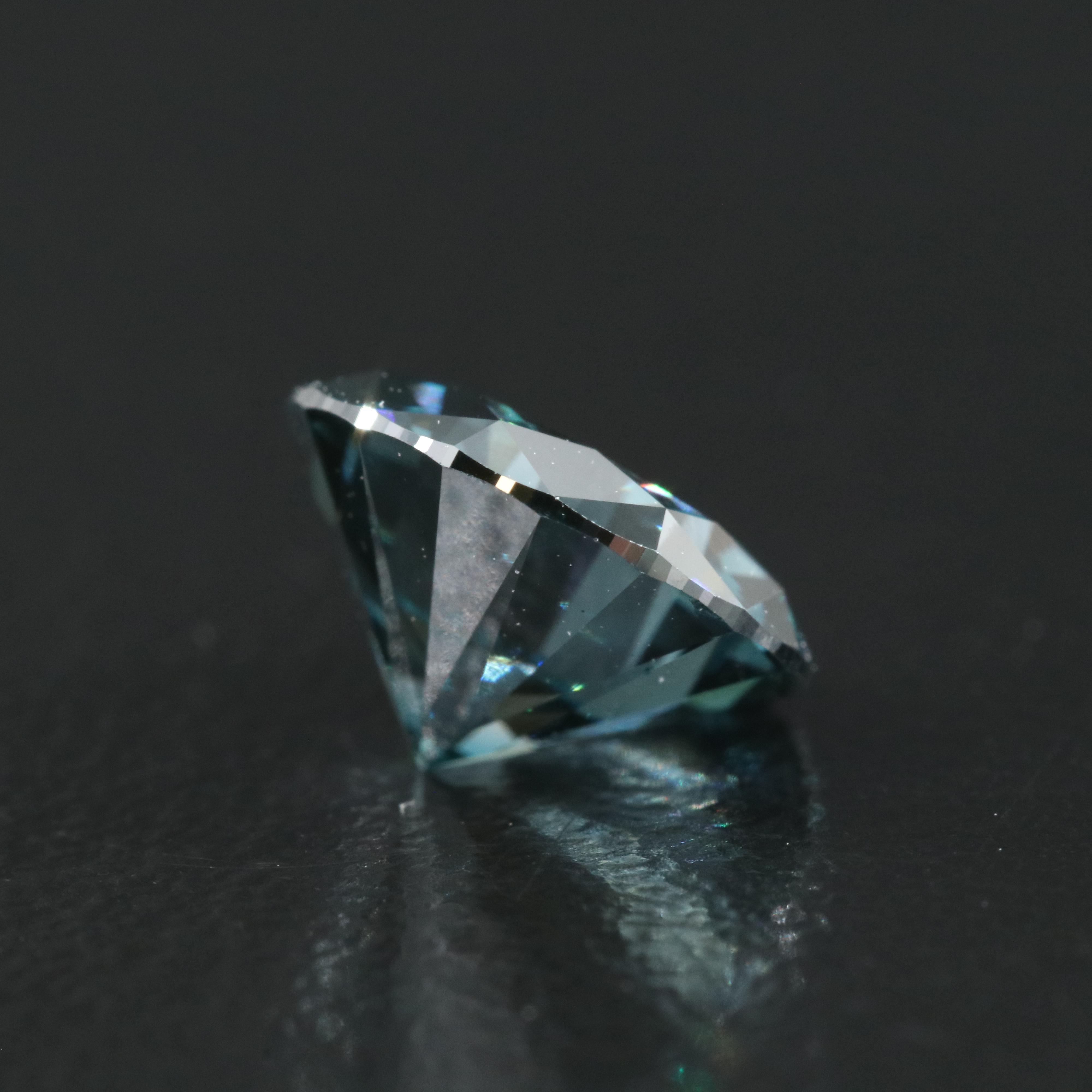 Loose 1.92 CT Fancy Dark Greenish Blue Diamond